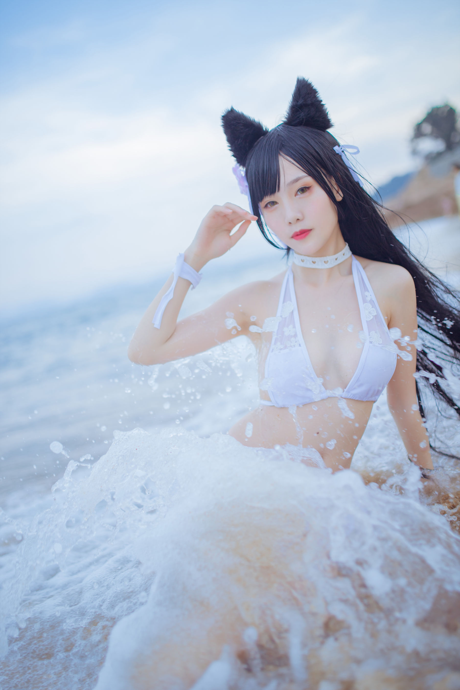 抖娘-利世图集 抖娘×不呆猫 獒犬海边泳装-图16