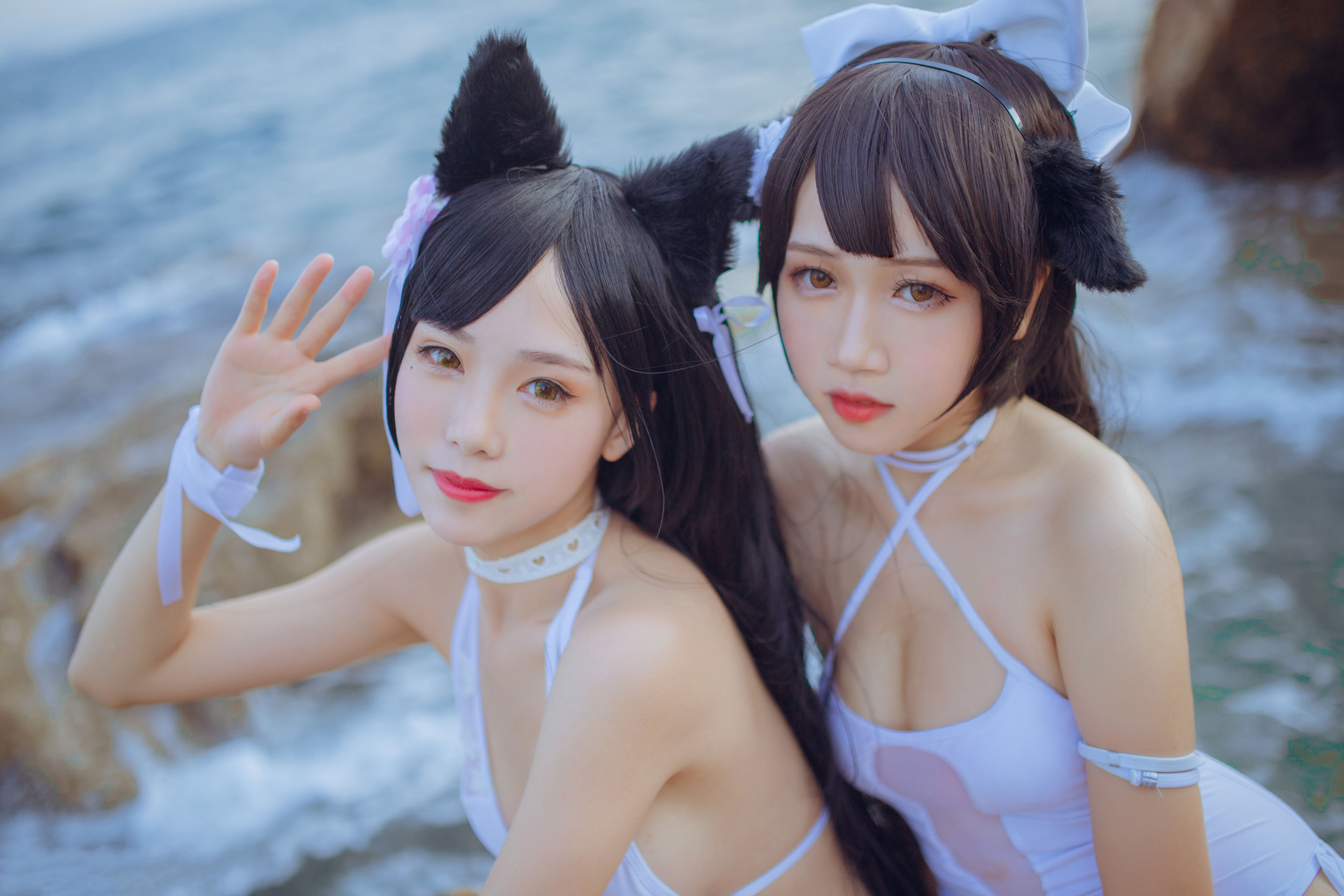 抖娘-利世图集 抖娘×不呆猫 獒犬海边泳装-图17