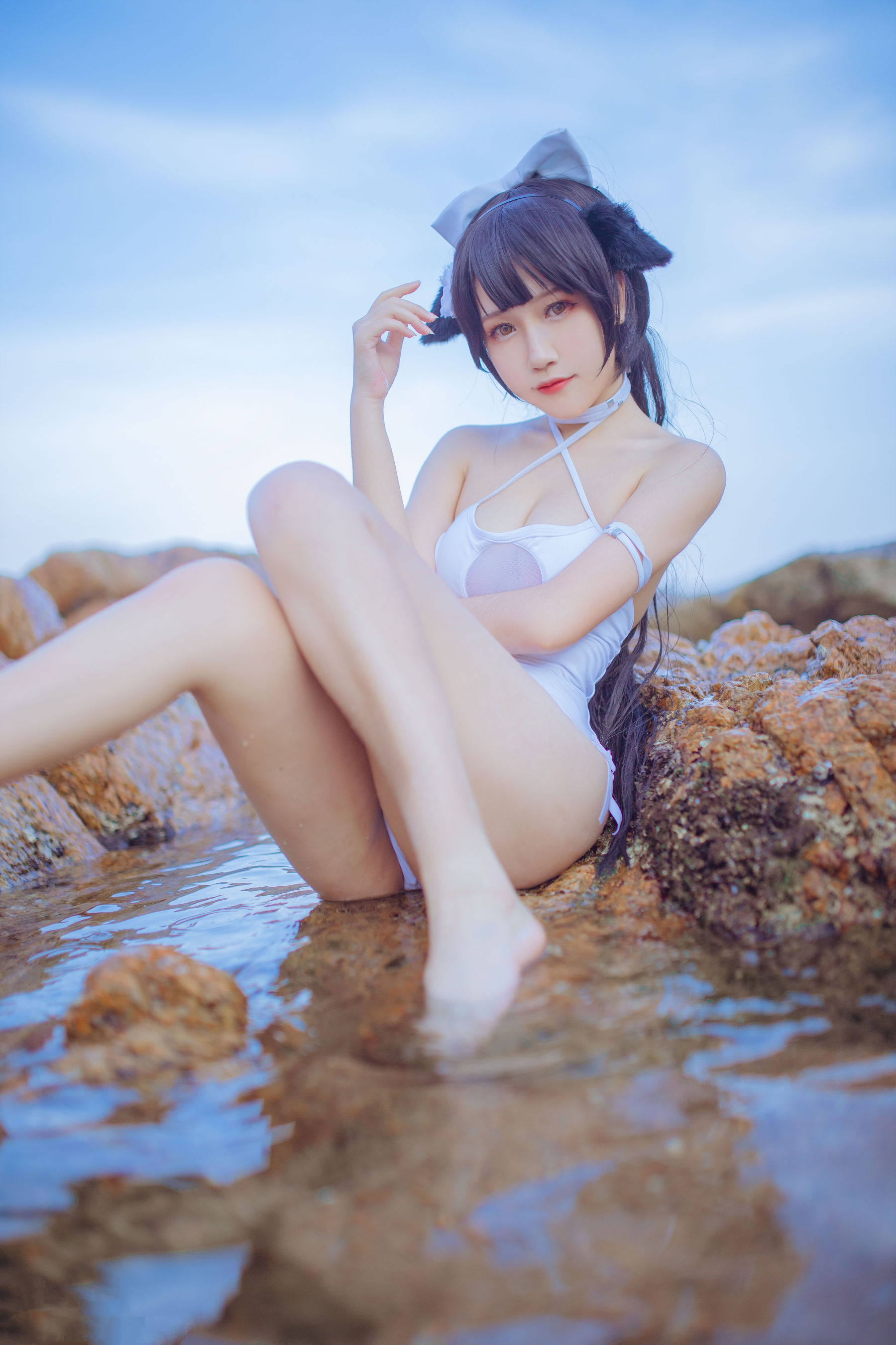 抖娘-利世图集 抖娘×不呆猫 獒犬海边泳装-图18