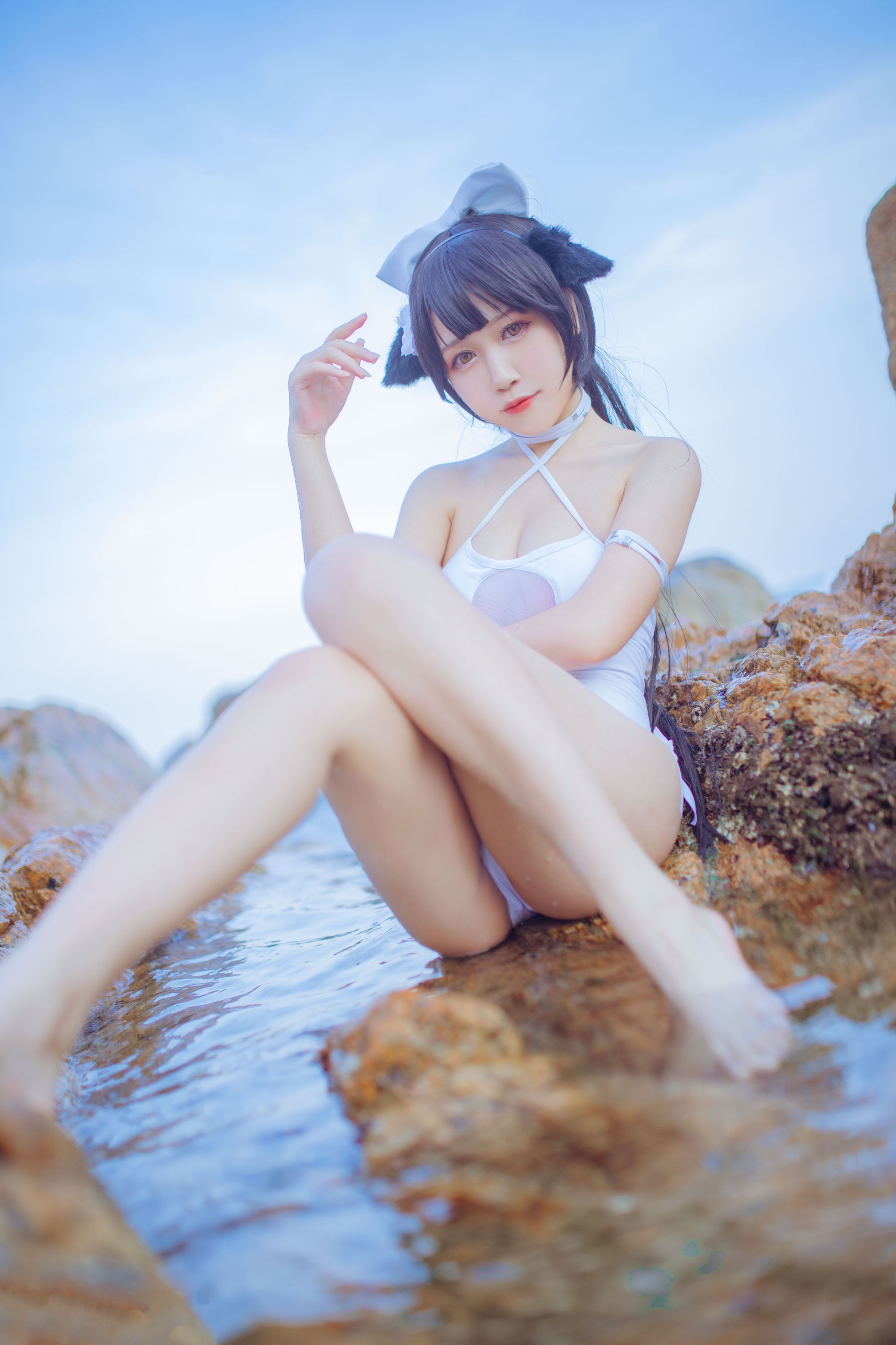抖娘-利世图集 抖娘×不呆猫 獒犬海边泳装-图19