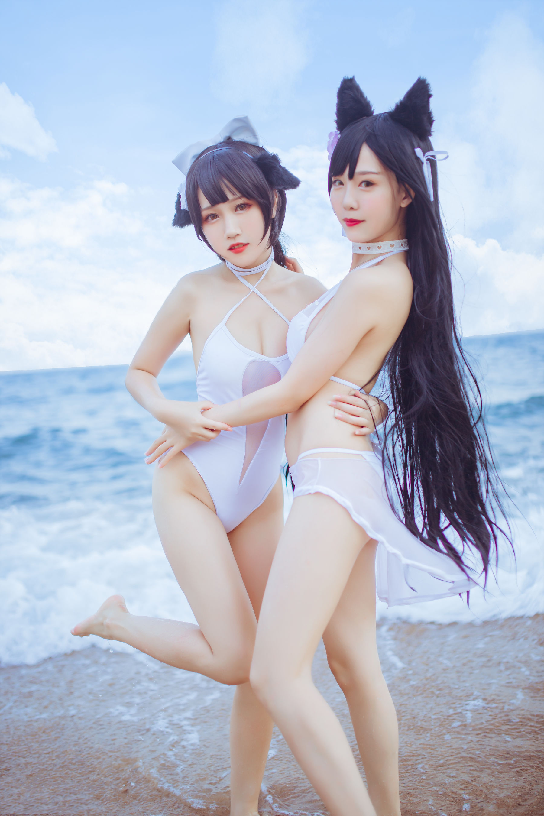 抖娘-利世图集 抖娘×不呆猫 獒犬海边泳装-图24