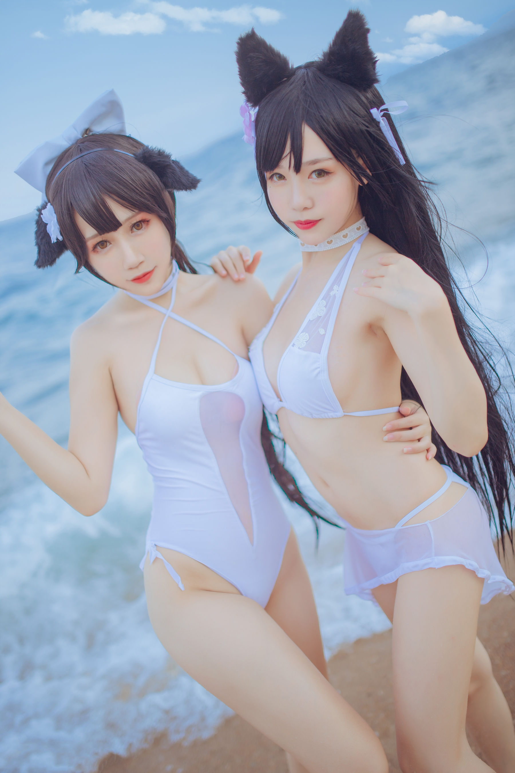 抖娘-利世图集 抖娘×不呆猫 獒犬海边泳装-图25