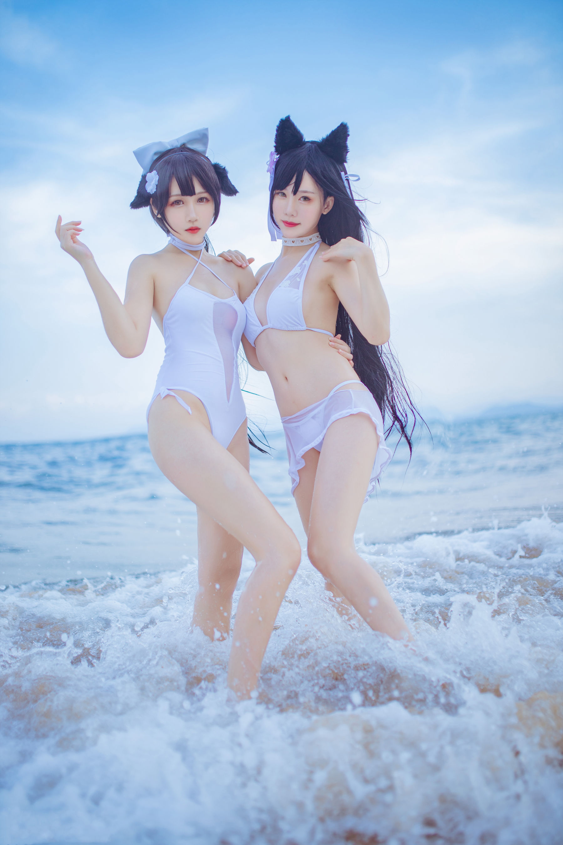 抖娘-利世图集 抖娘×不呆猫 獒犬海边泳装-图26