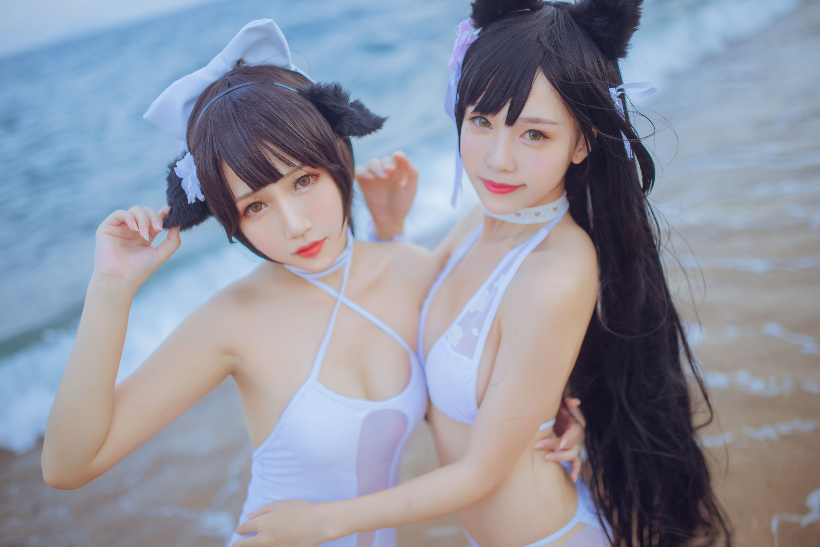 抖娘-利世图集 抖娘×不呆猫 獒犬海边泳装-图2