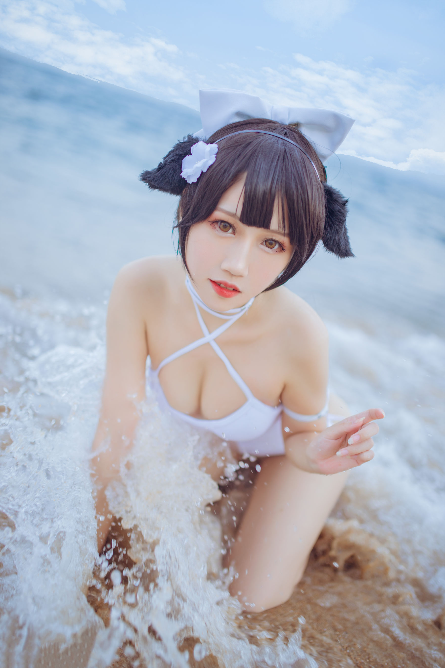 抖娘-利世图集 抖娘×不呆猫 獒犬海边泳装-图33