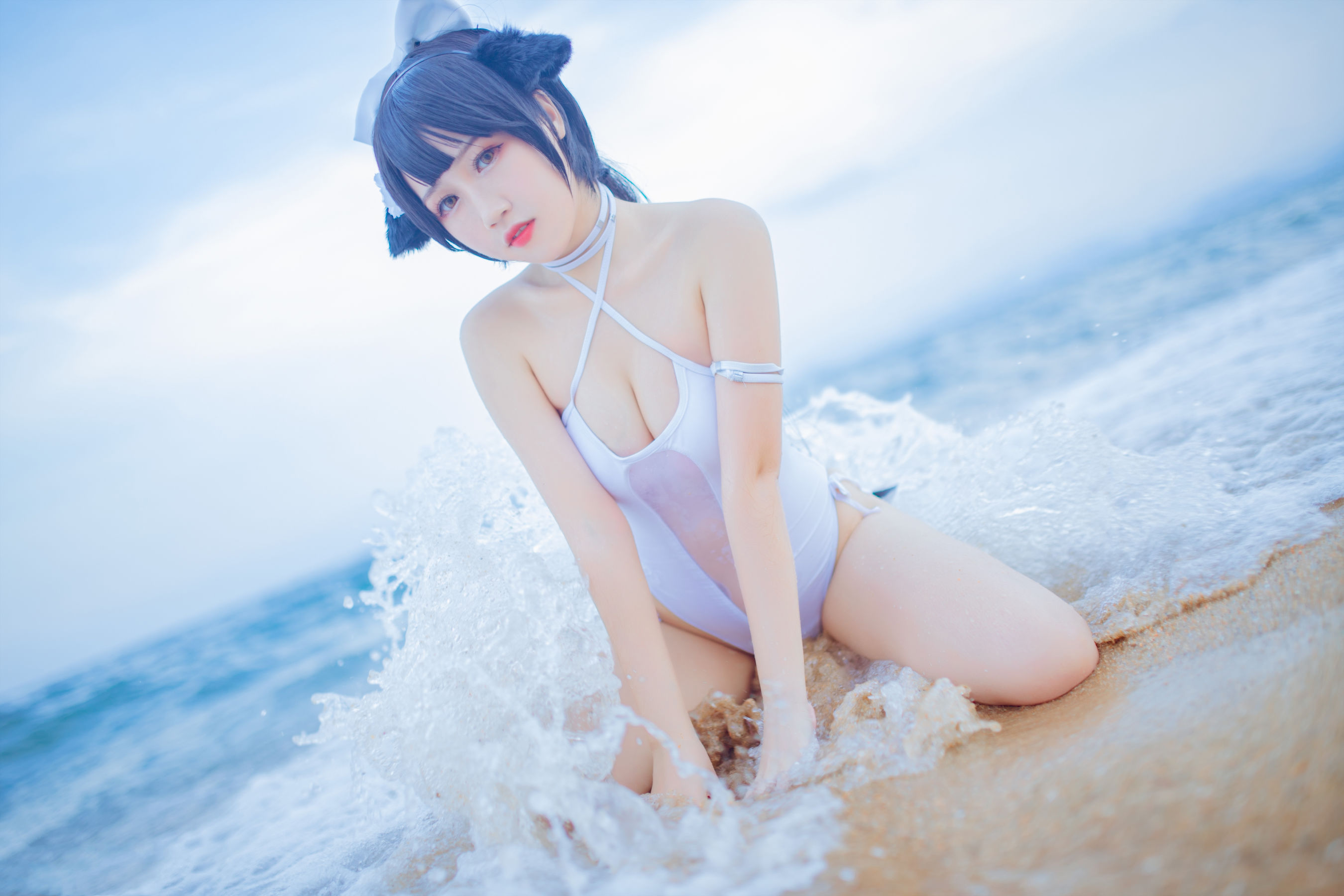 抖娘-利世图集 抖娘×不呆猫 獒犬海边泳装-图34