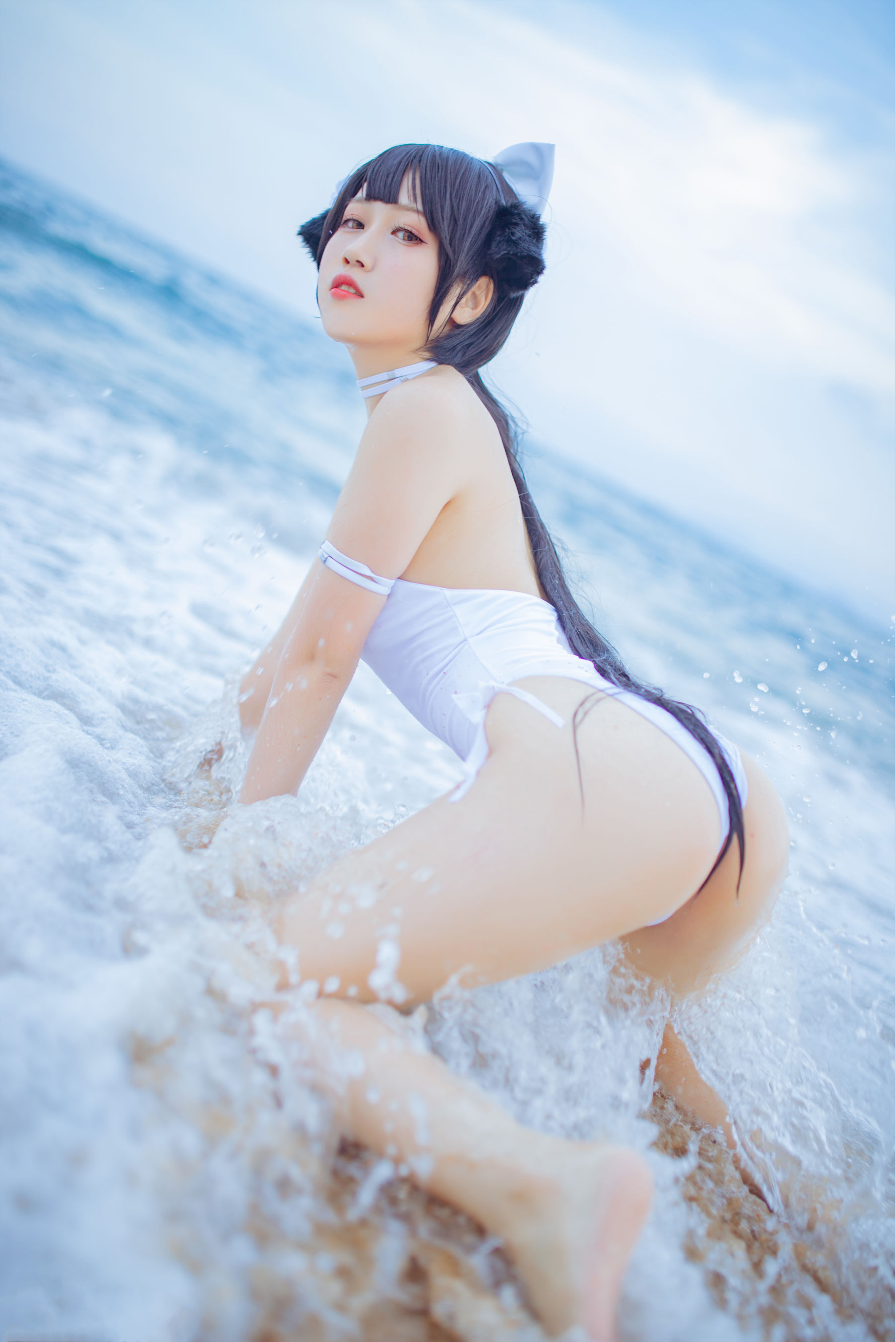 抖娘-利世图集 抖娘×不呆猫 獒犬海边泳装-图35