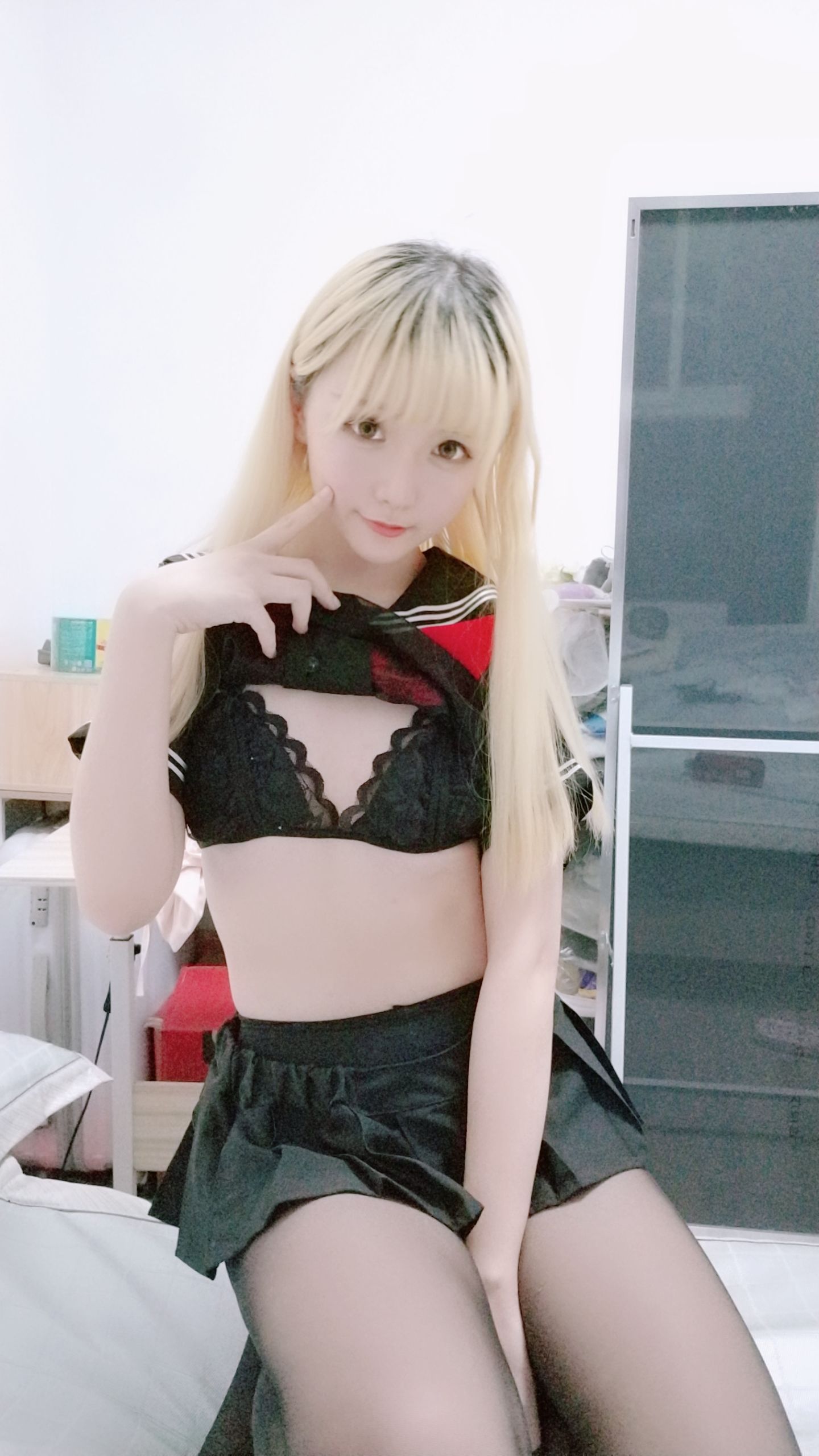 Coser小姐姐星之迟迟 黑制服-图37