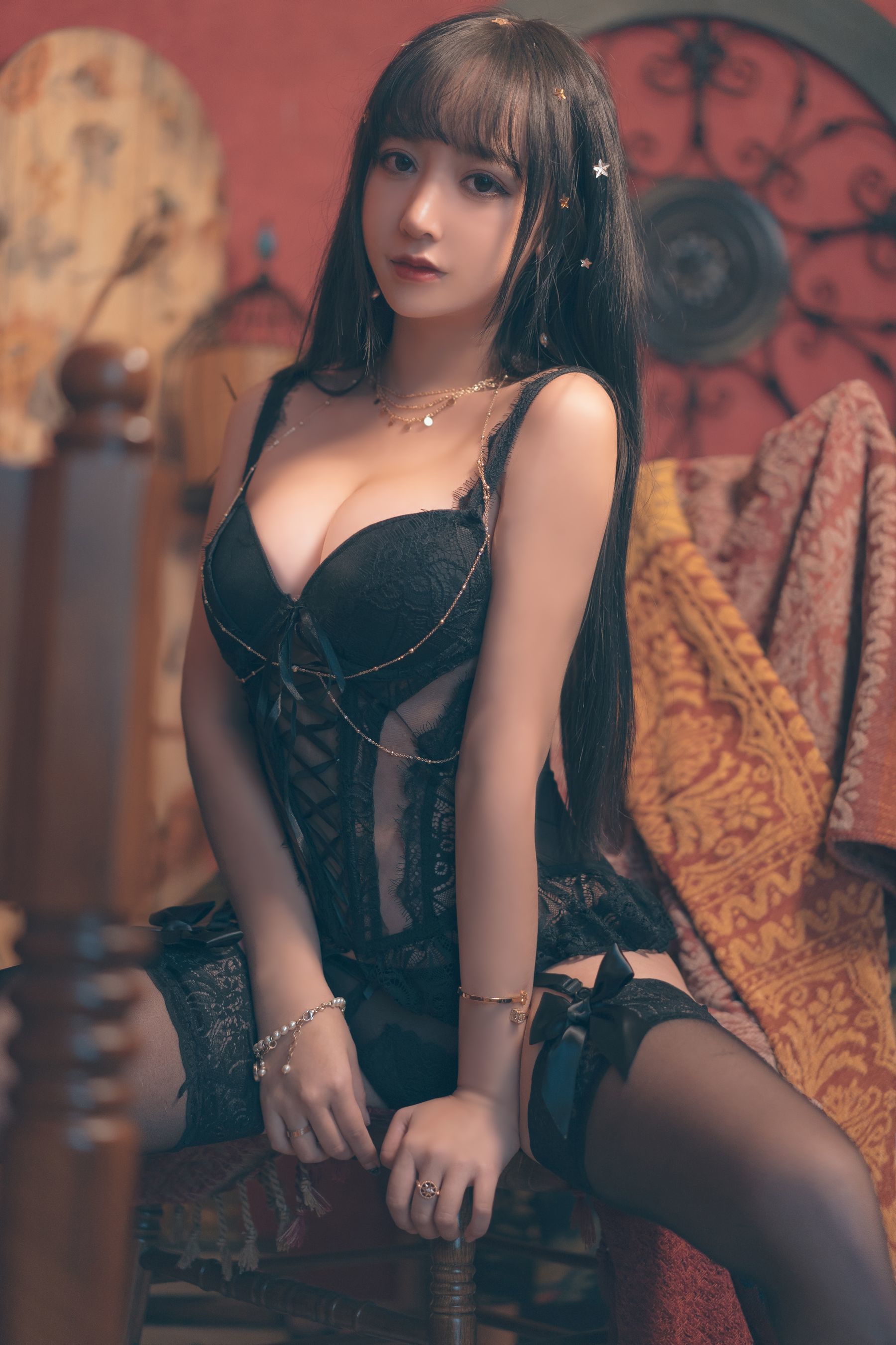 斗鱼米线线sama写真 6点半的月亮-图41