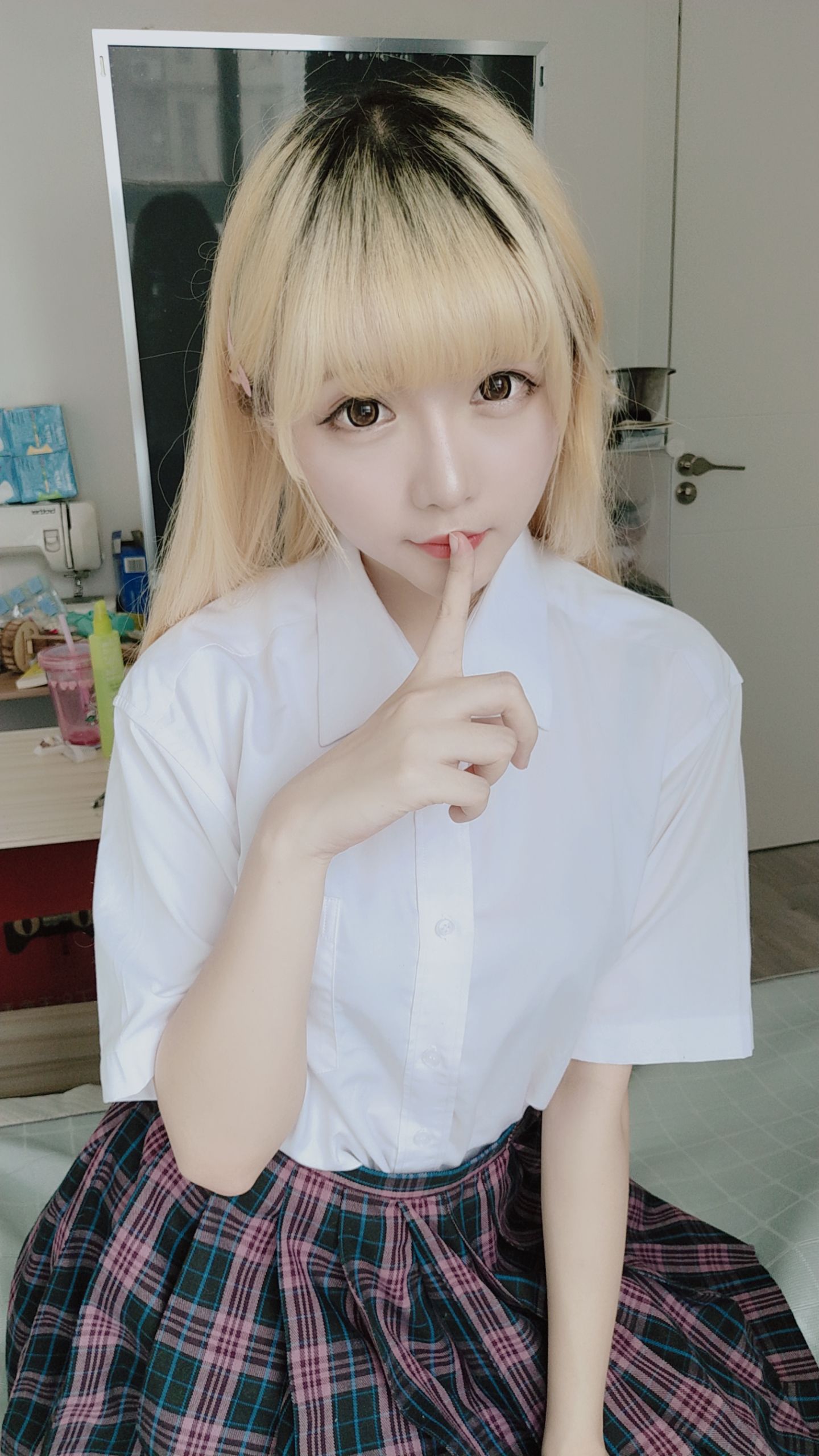 Coser小姐姐星之迟迟 jk格子裙-图15