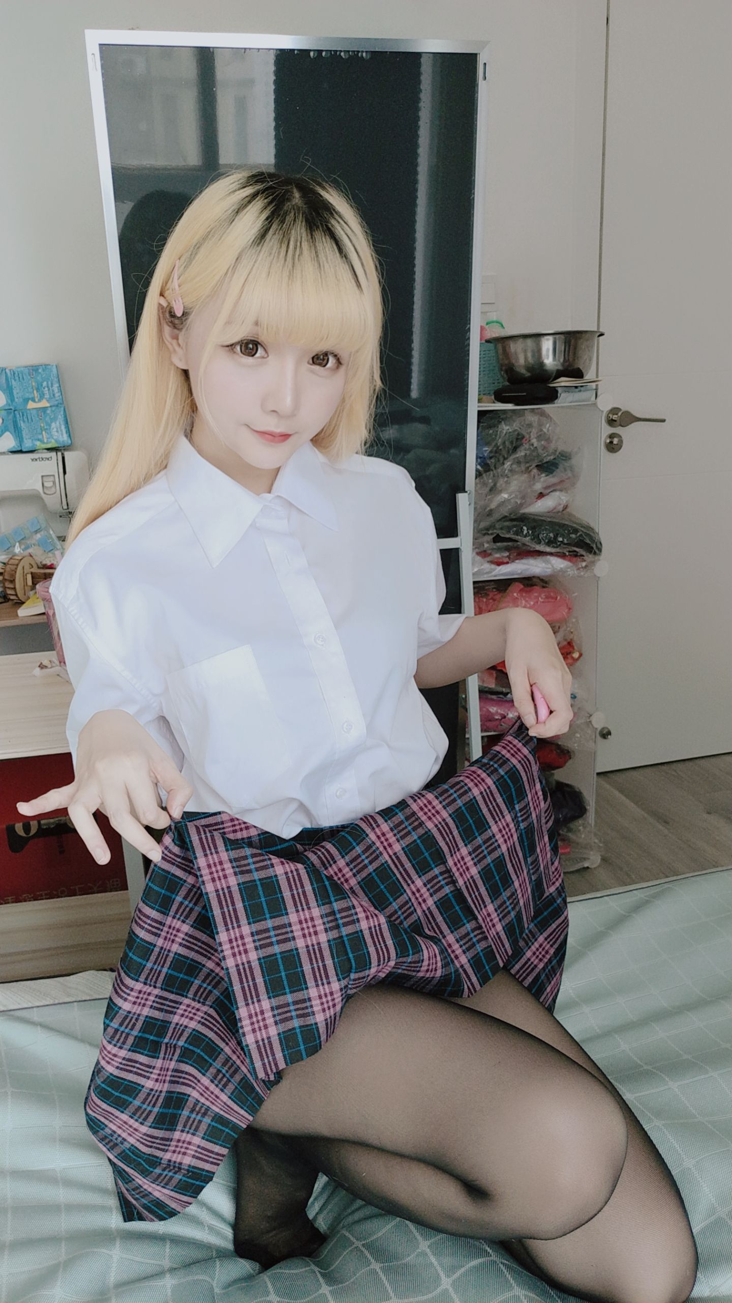 Coser小姐姐星之迟迟 jk格子裙-图16