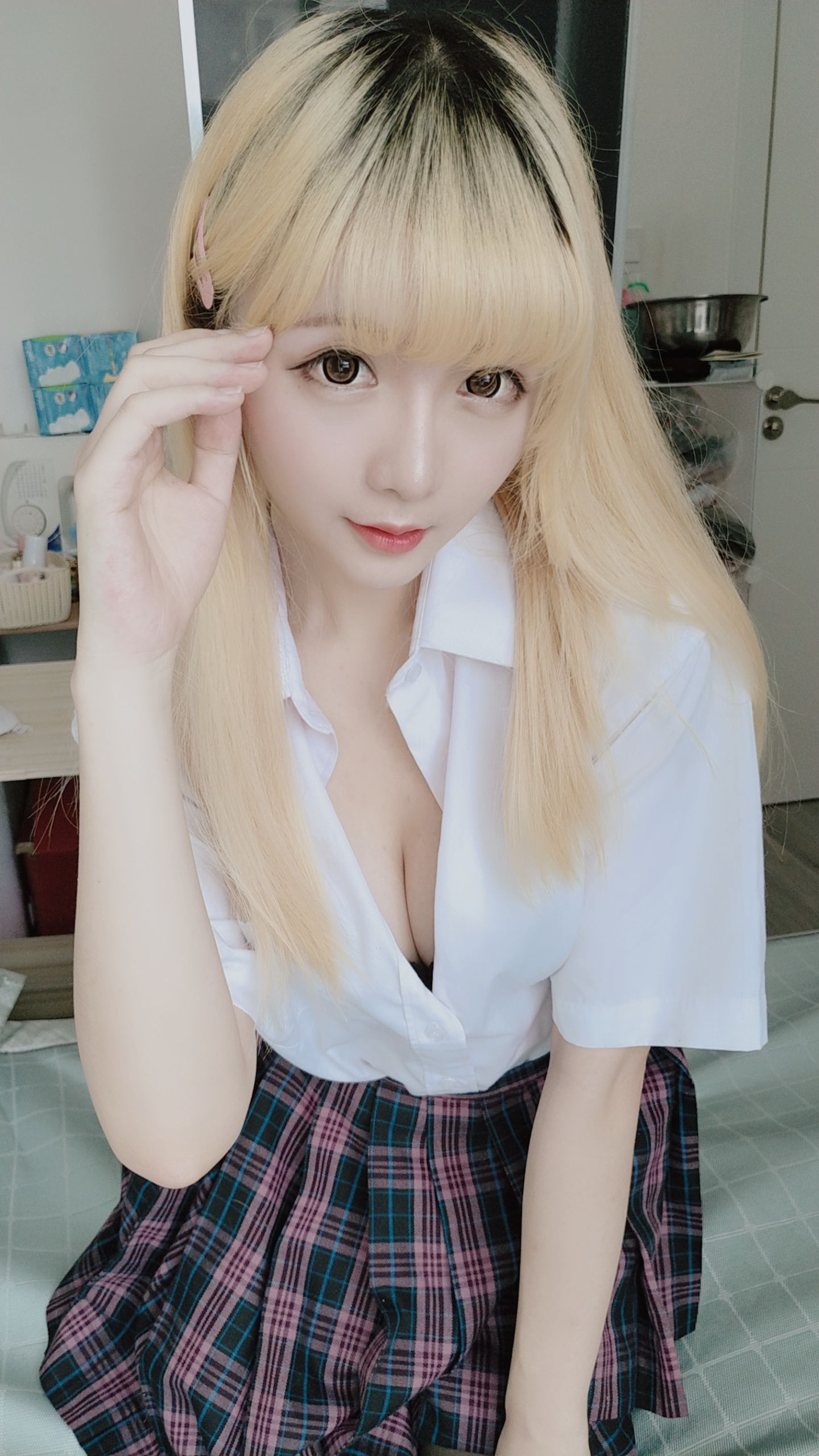 Coser小姐姐星之迟迟 jk格子裙-图37