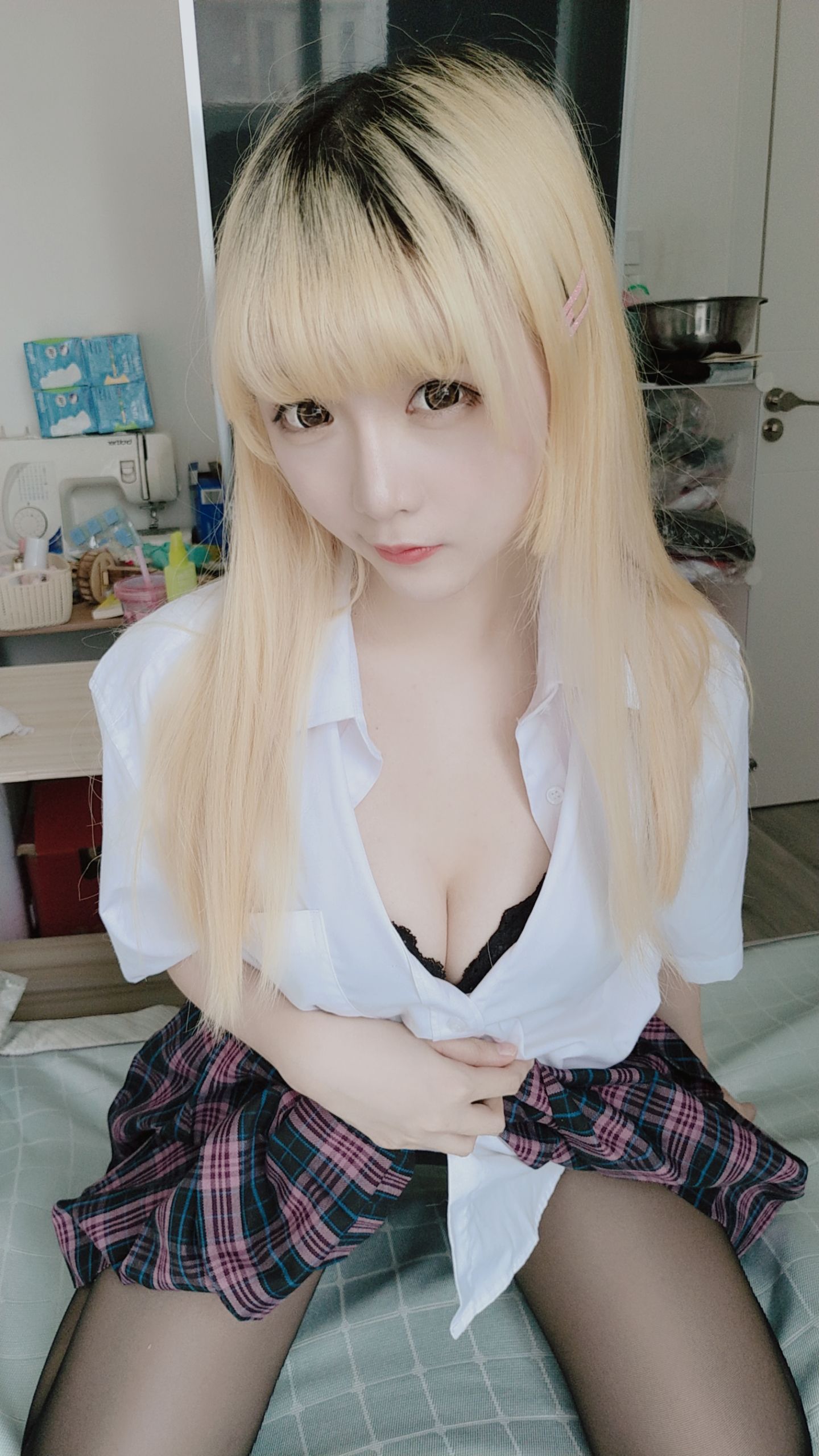 Coser小姐姐星之迟迟 jk格子裙-图39