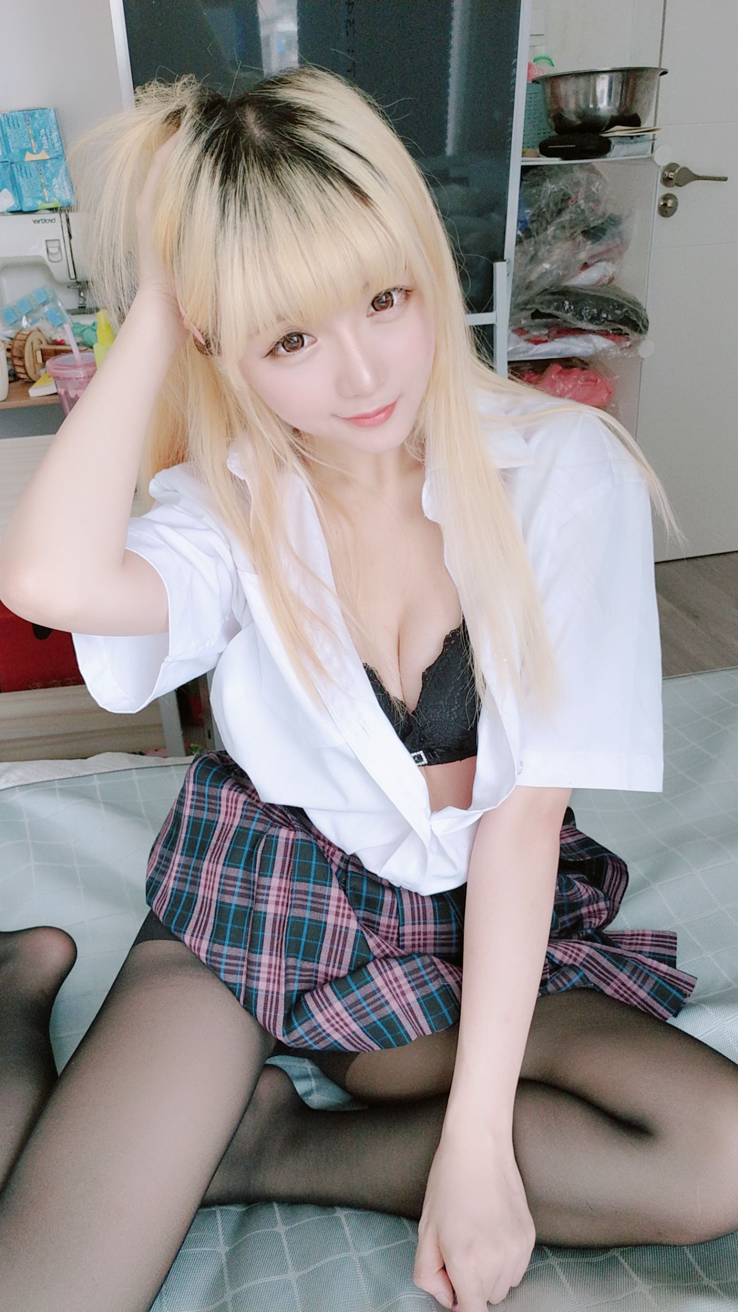 Coser小姐姐星之迟迟 jk格子裙-图59