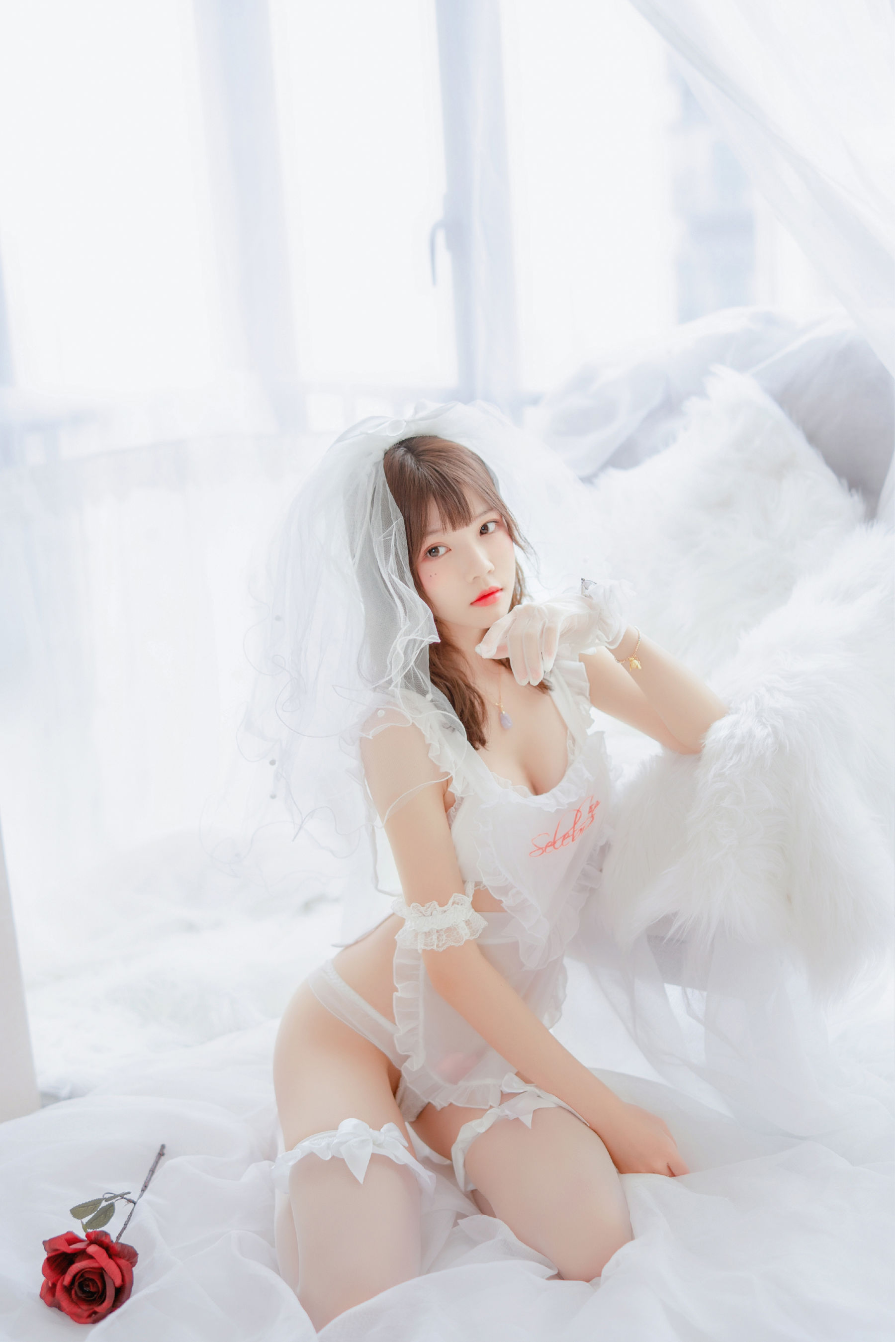 桜桃喵 轻纱02-图1