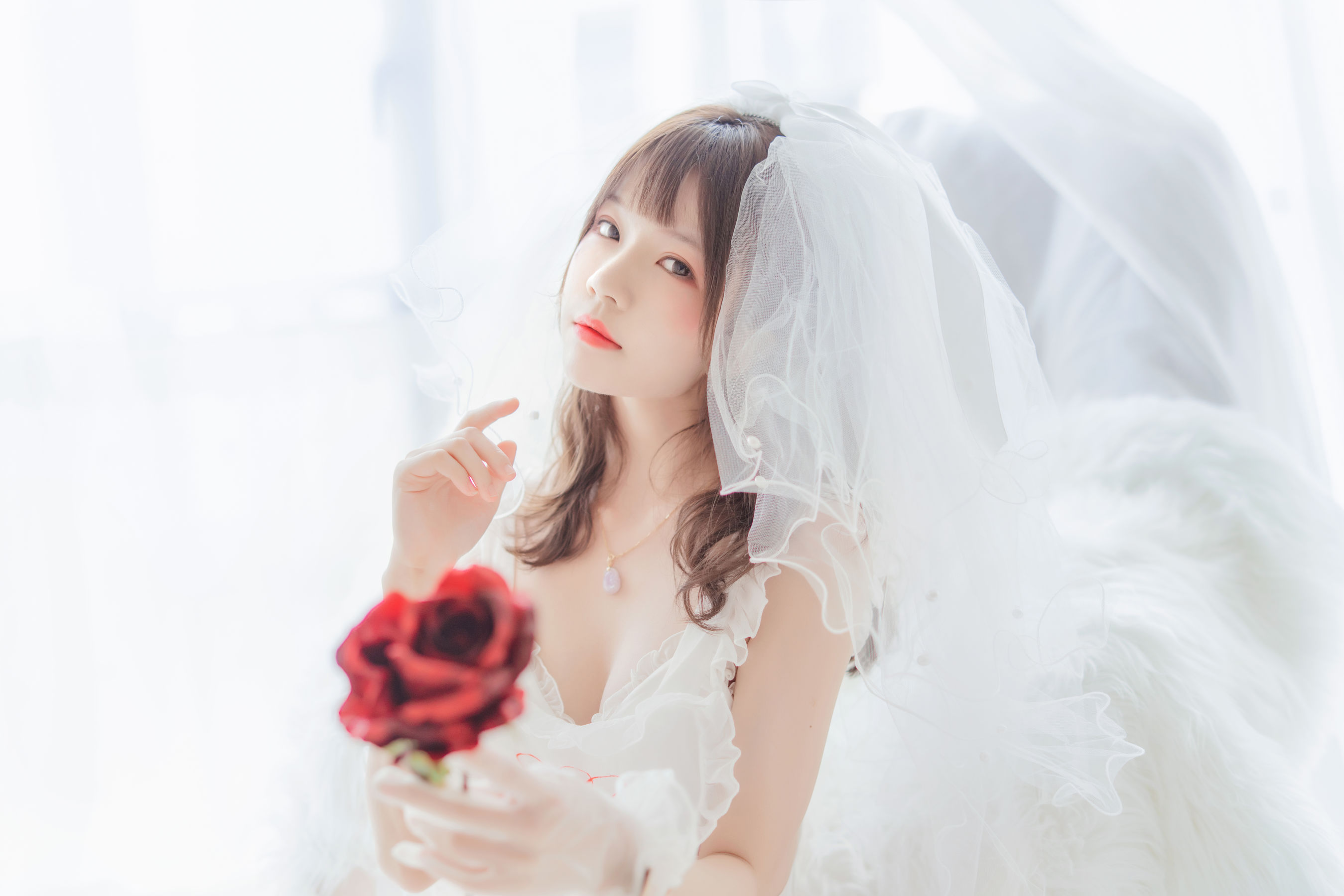 桜桃喵 轻纱02-图4