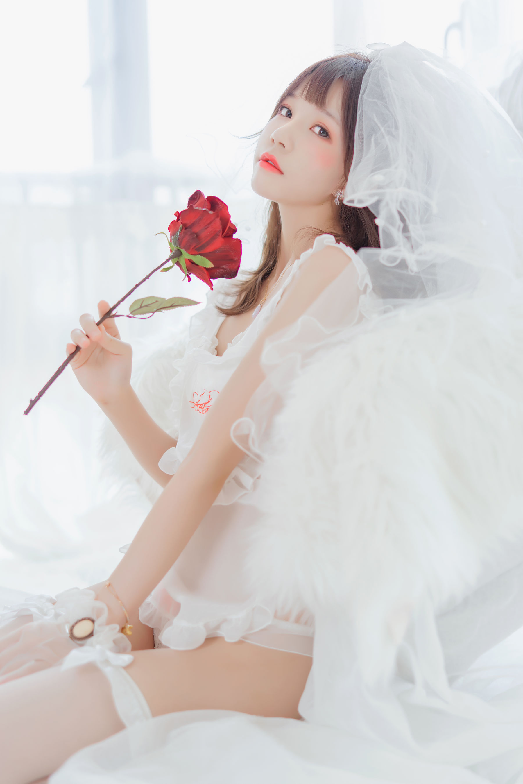 桜桃喵 轻纱02-图7