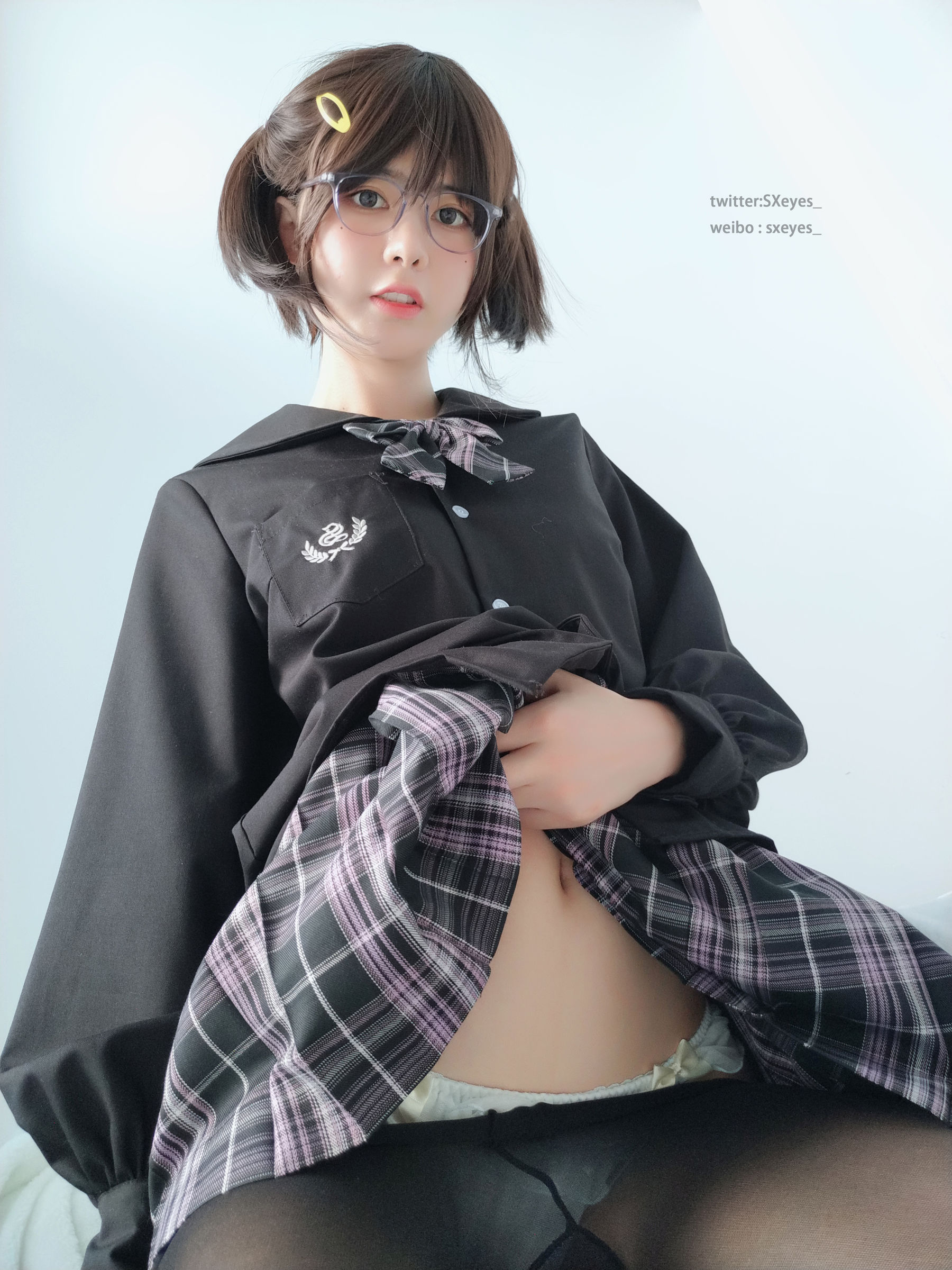 萌妹子眼酱大魔王w JK眼镜妹-图13