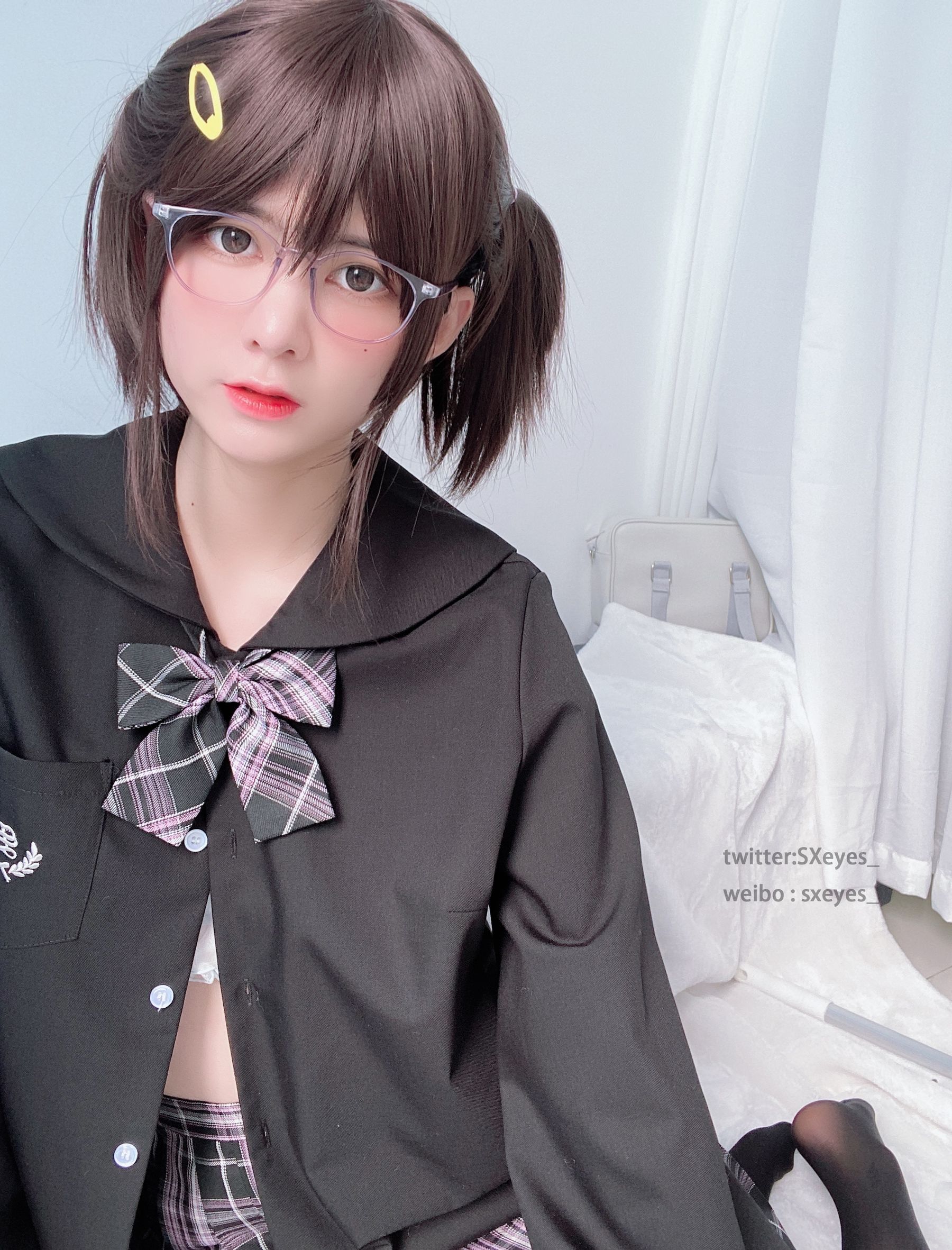 萌妹子眼酱大魔王w JK眼镜妹-图14