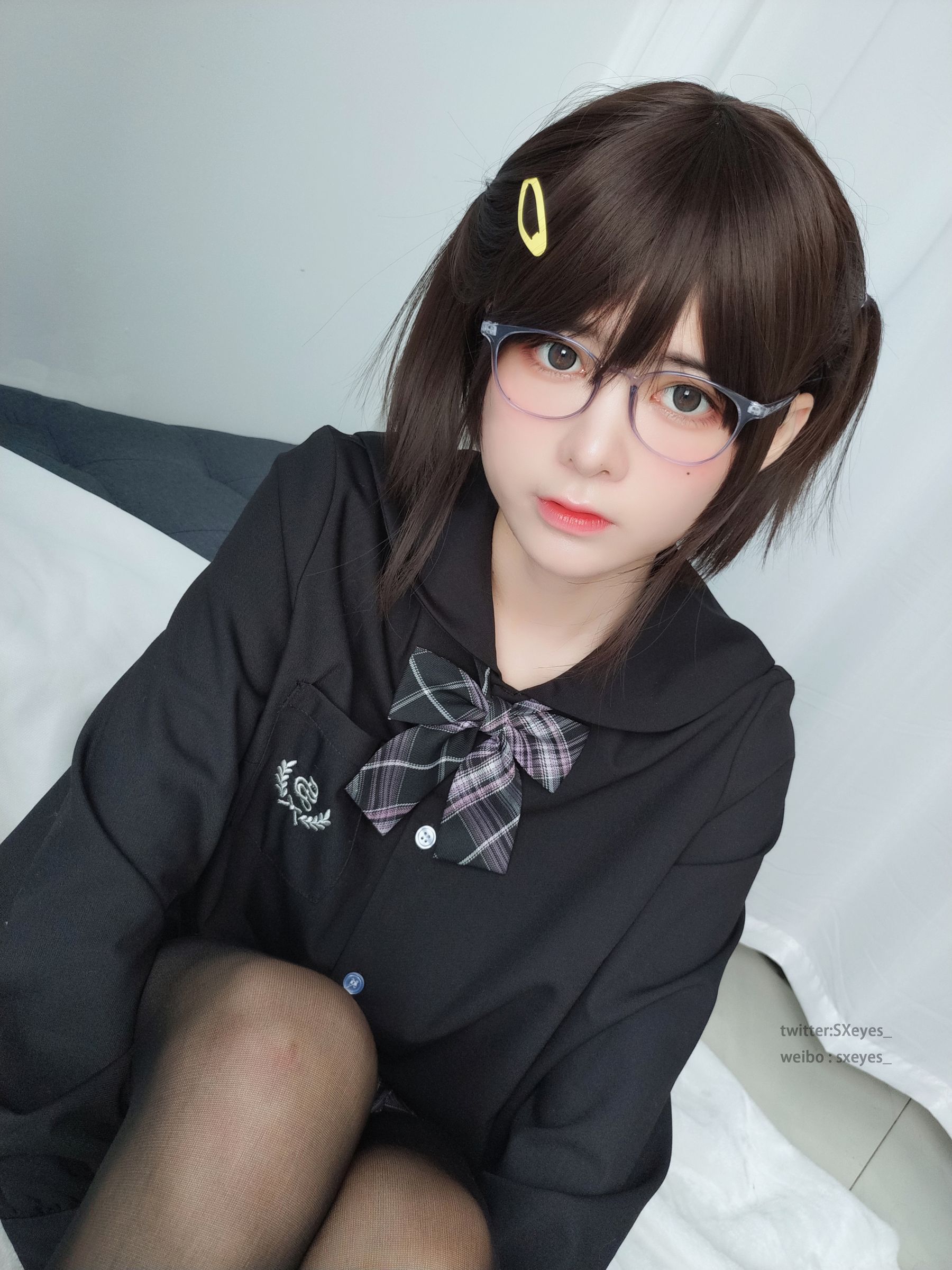 萌妹子眼酱大魔王w JK眼镜妹-图15