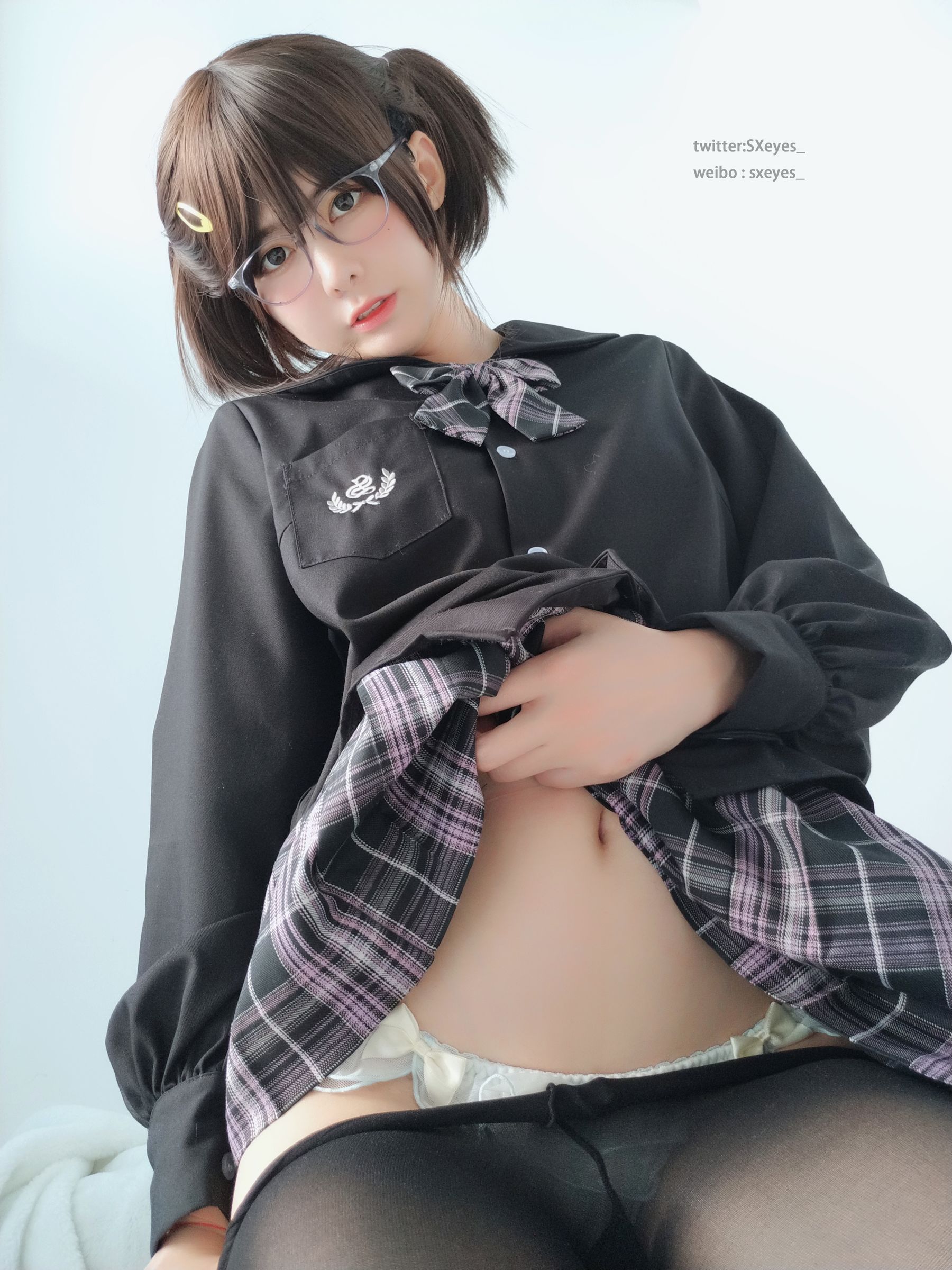 萌妹子眼酱大魔王w JK眼镜妹-图16
