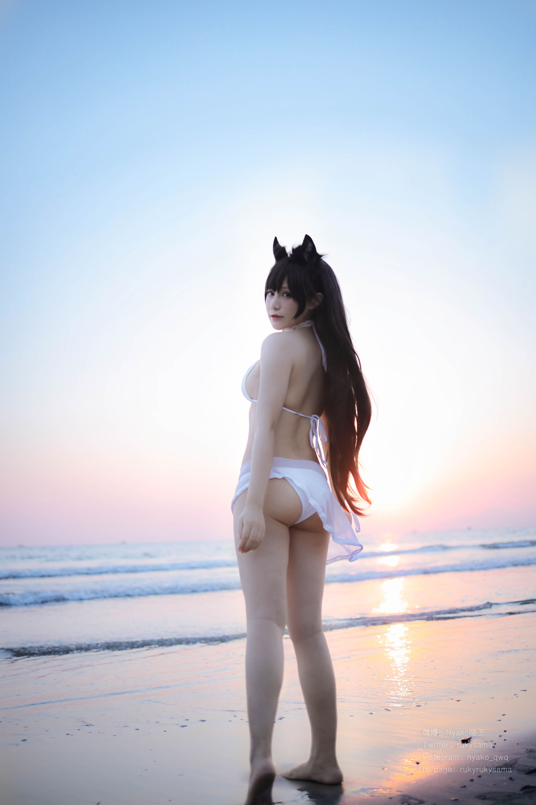 萌妹子Nyako喵子 爱宕泳装-图9
