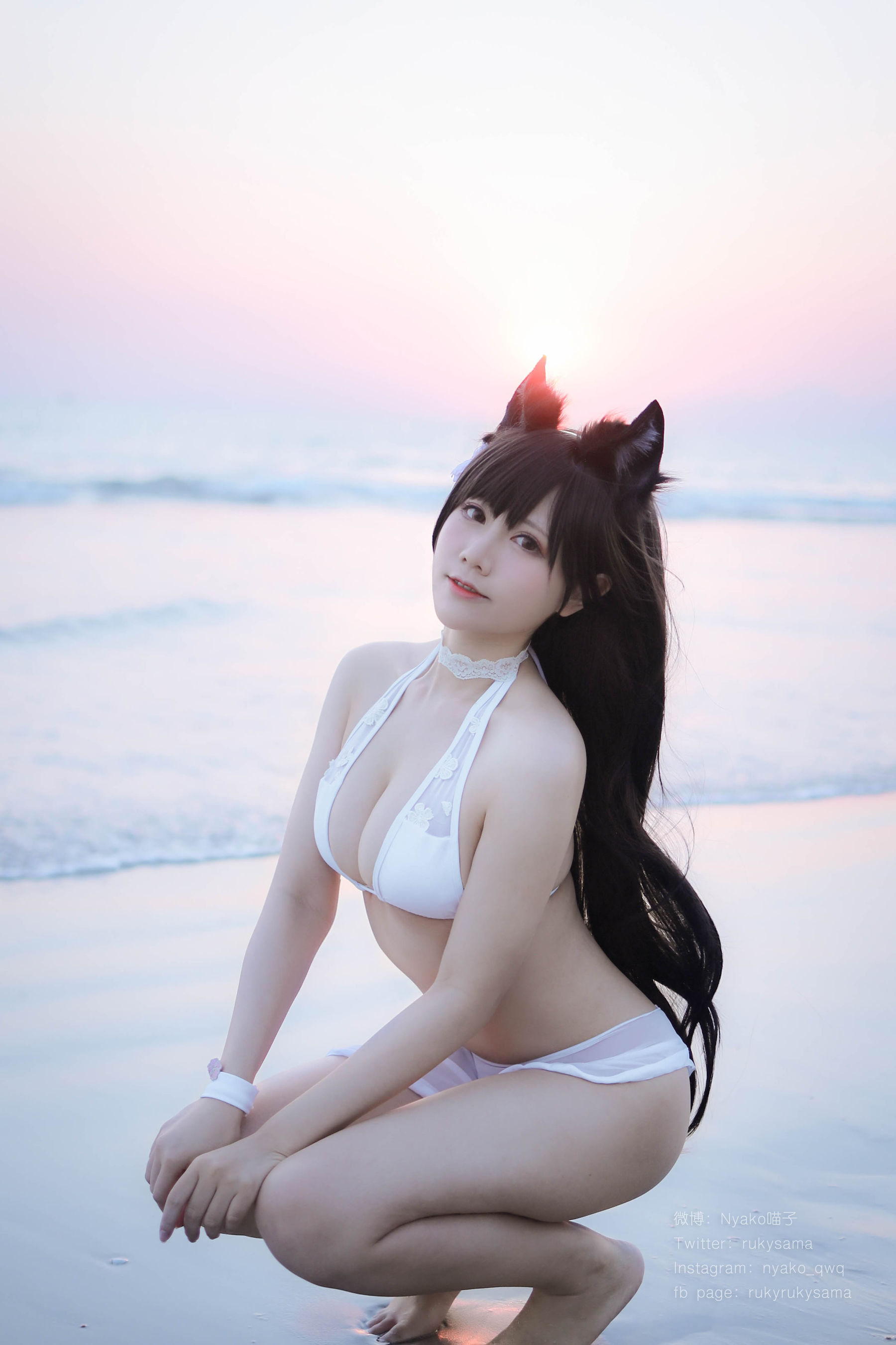 萌妹子Nyako喵子 爱宕泳装-图12