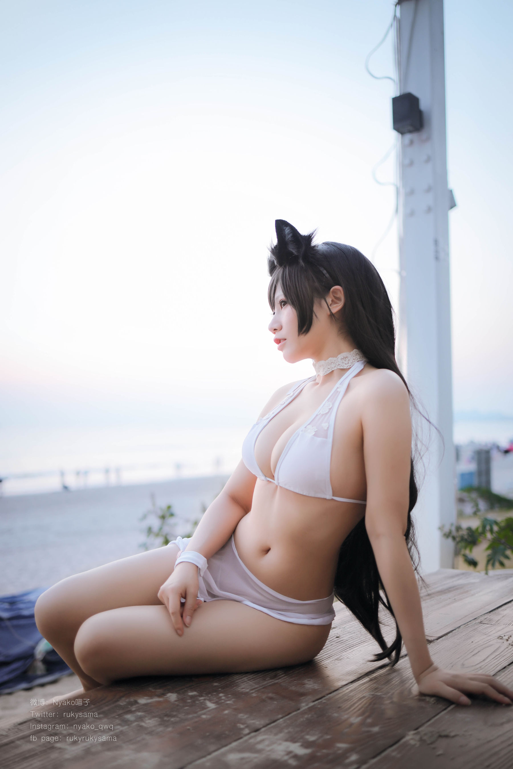 萌妹子Nyako喵子 爱宕泳装-图16