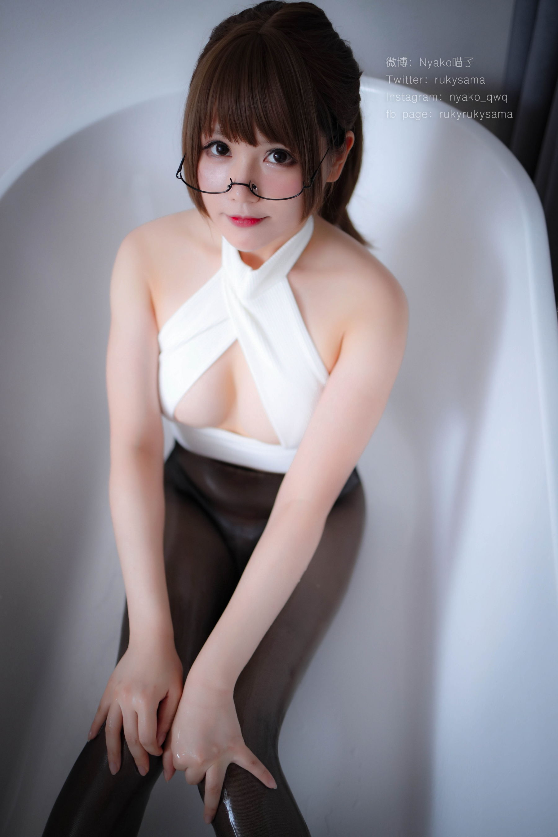 萌妹子Nyako喵子 黑丝制服眼镜娘-图58