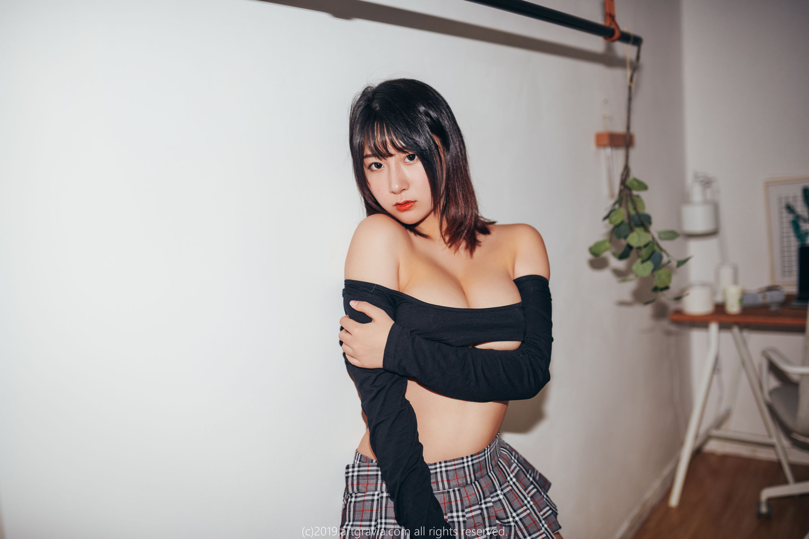 猫九酱Sakura 高叉连体衣&齐逼小短裙-图46