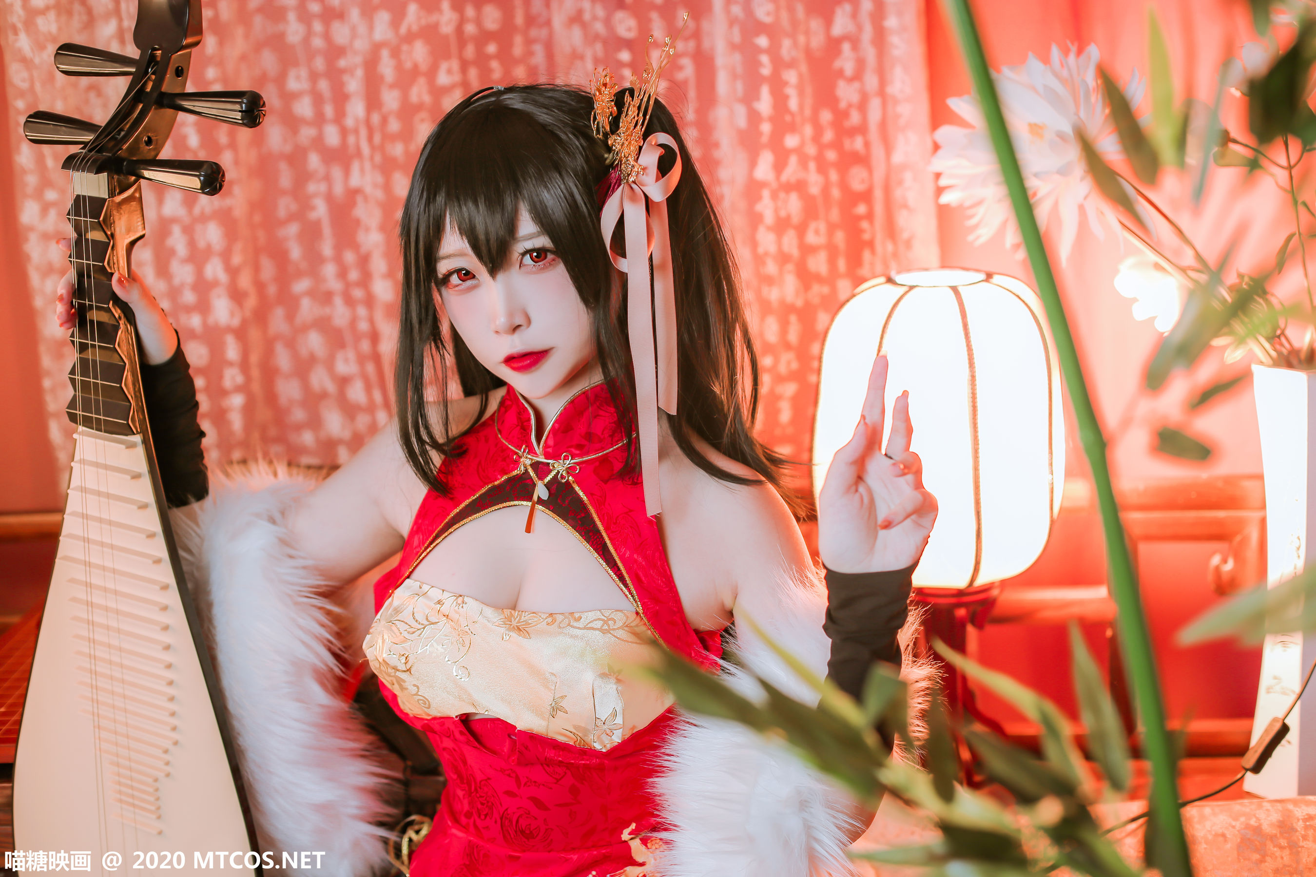 HML.018 碧蓝大凤旗袍-图7