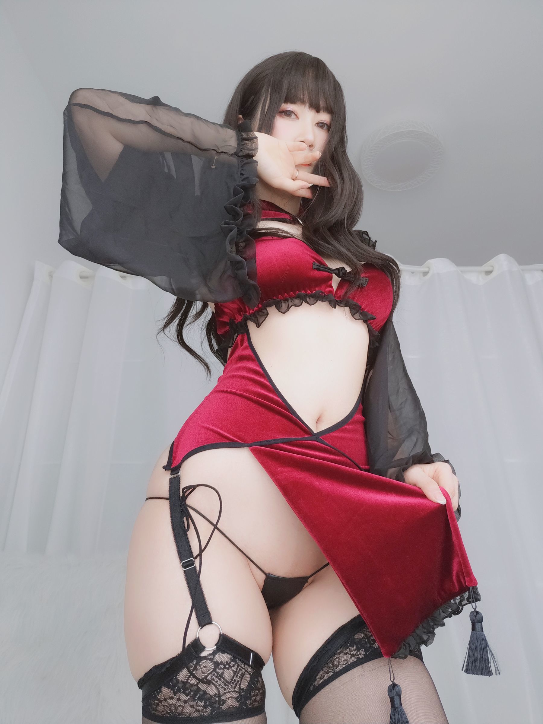 Coser小姐姐白银 - 红丝绒旗袍-图105
