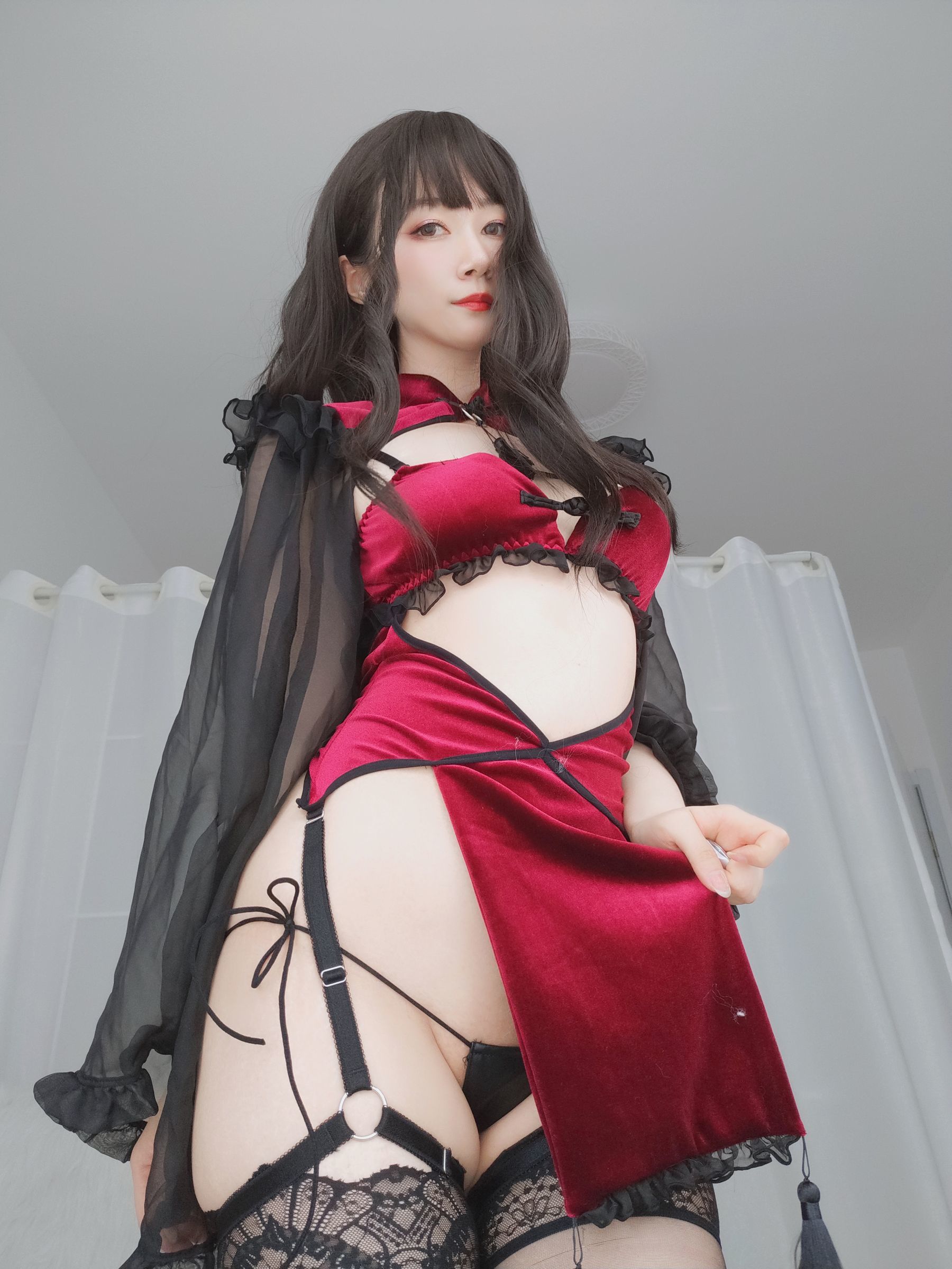 Coser小姐姐白银 - 红丝绒旗袍-图41