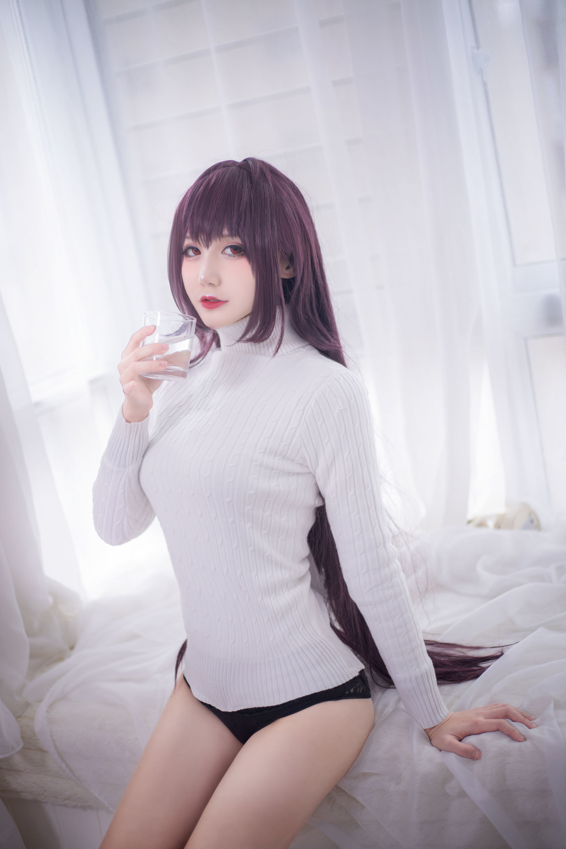 COS妹子仙九Airi - 斯卡哈毛衣-图5