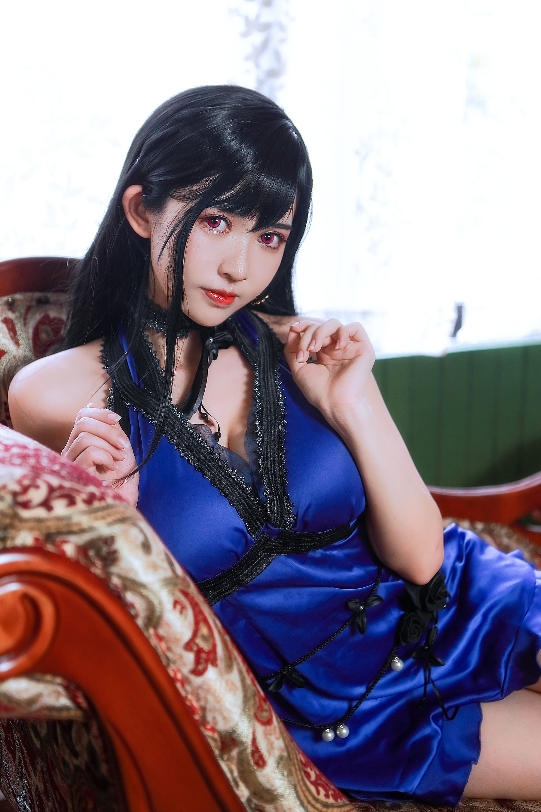 超人气Coser鳗鱼霏儿 - 蒂法礼服-图0