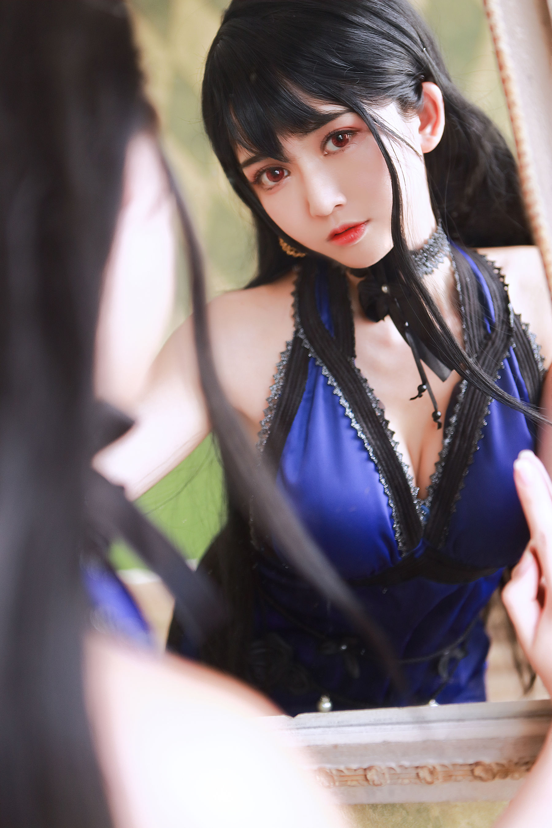 超人气Coser鳗鱼霏儿 - 蒂法礼服-图10