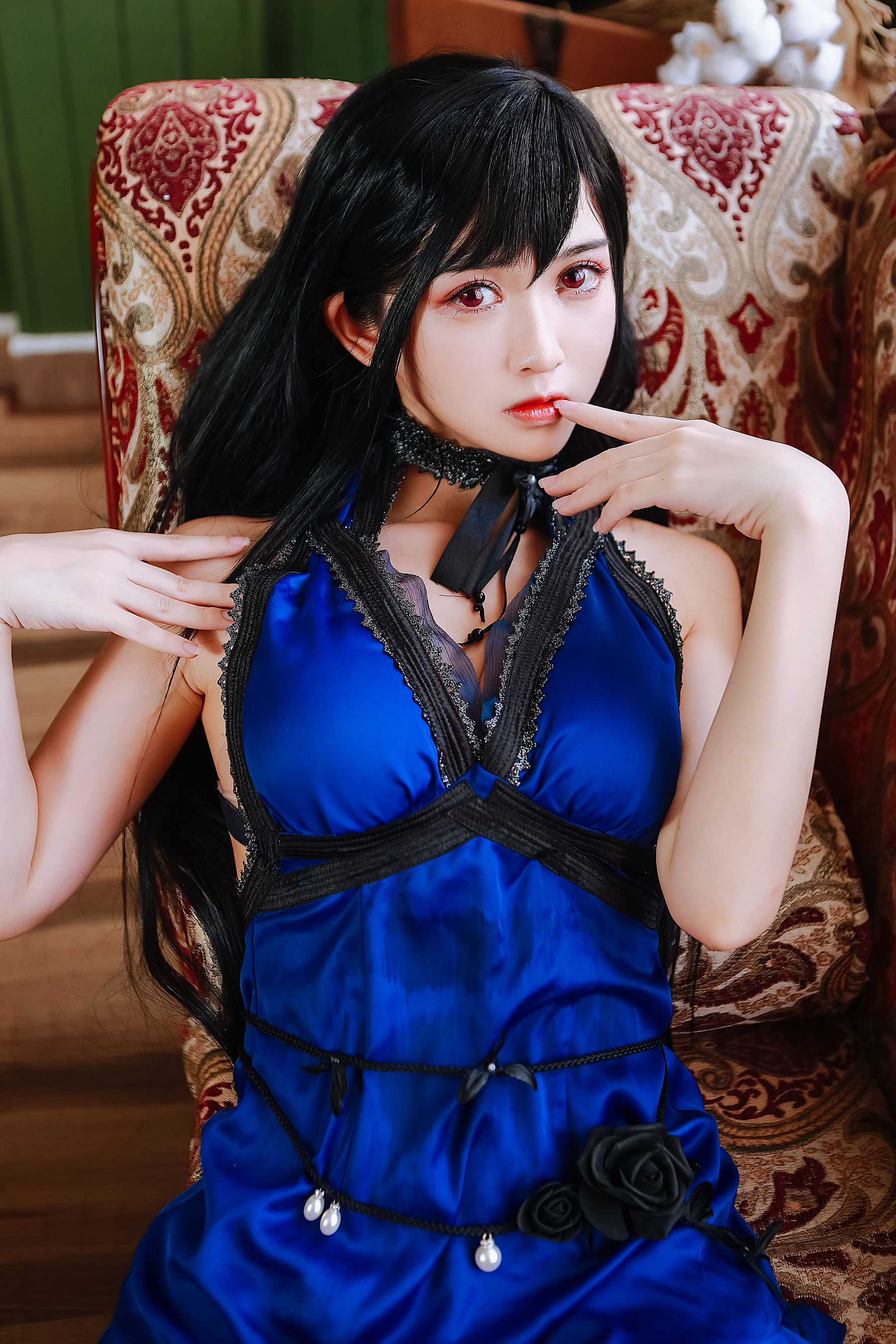 超人气Coser鳗鱼霏儿 - 蒂法礼服-图6