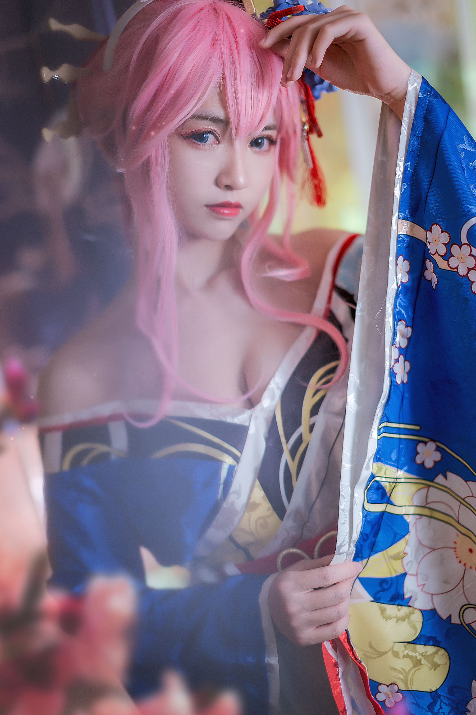 超人气Coser鳗鱼霏儿 - 八重樱花魁-图3