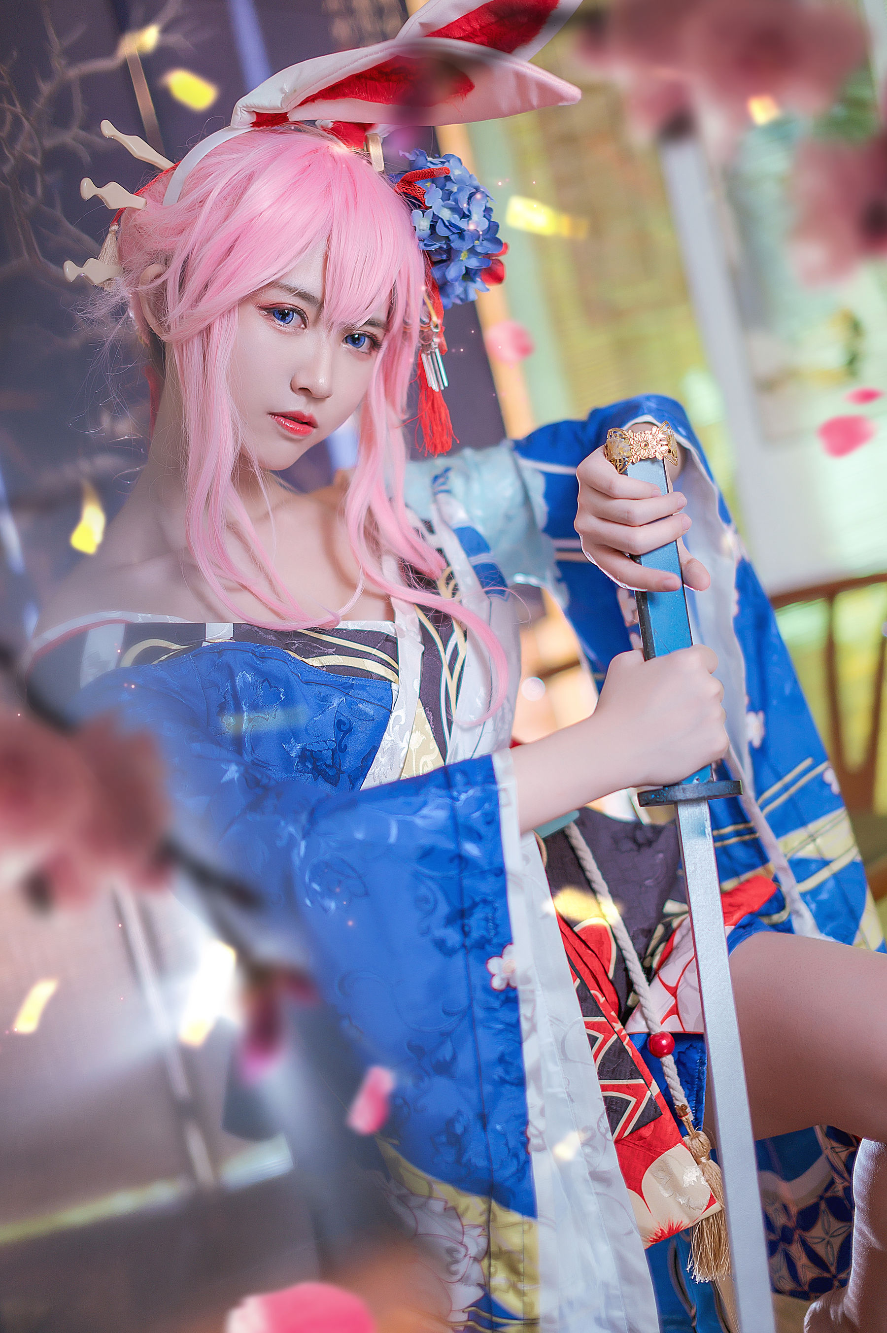 超人气Coser鳗鱼霏儿 - 八重樱花魁-图6