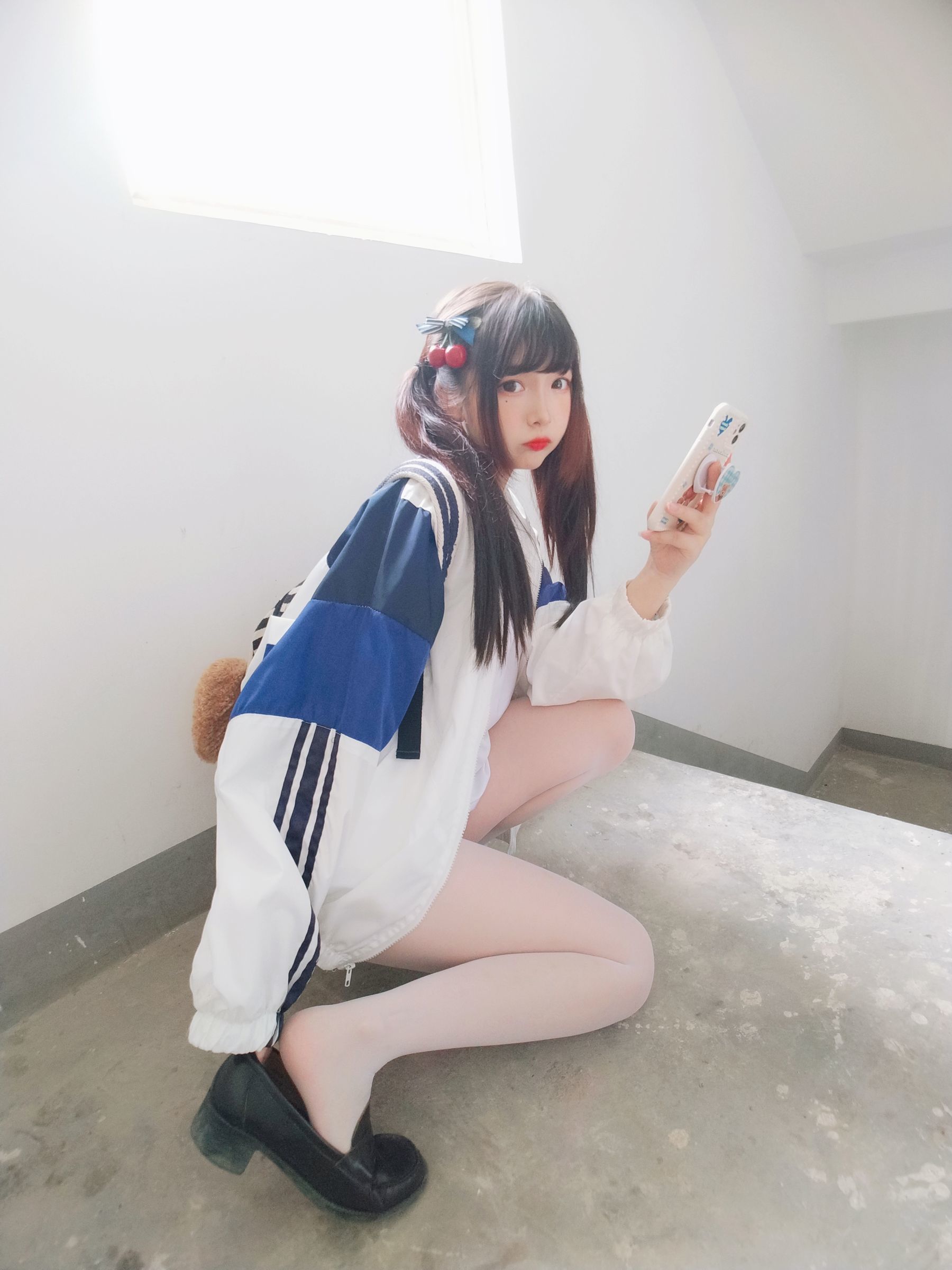 二次元美女古川kagura - 白丝体操运动服-图0