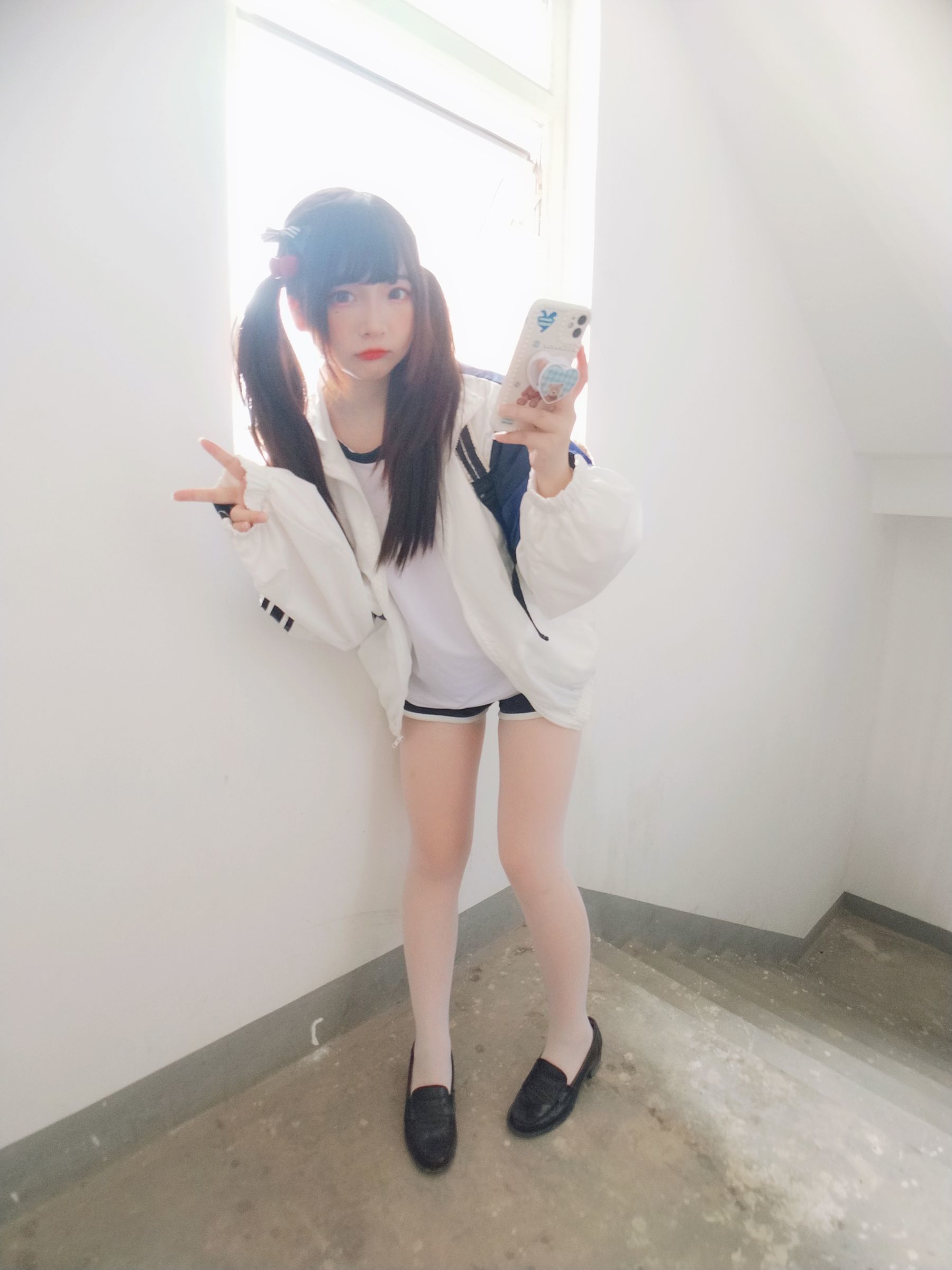 二次元美女古川kagura - 白丝体操运动服-图12