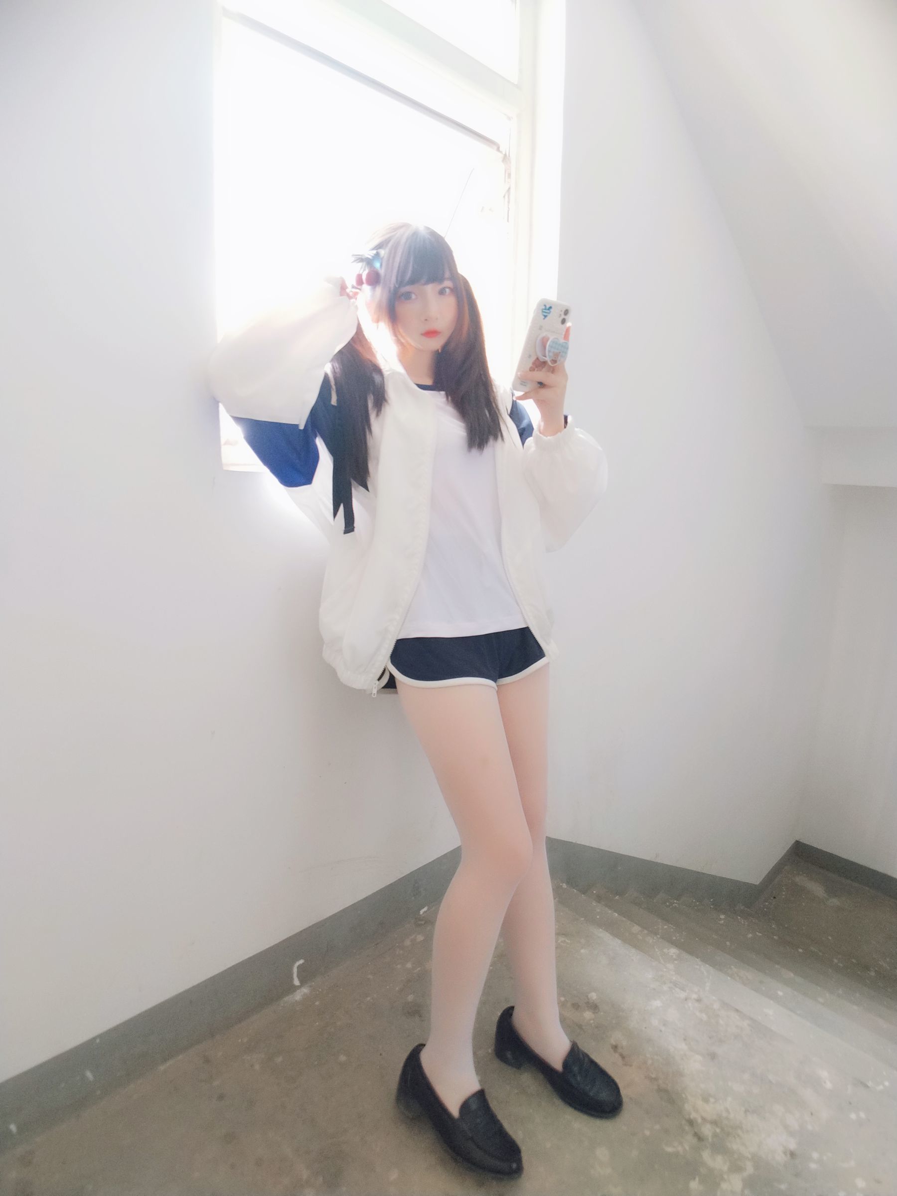 二次元美女古川kagura - 白丝体操运动服-图13