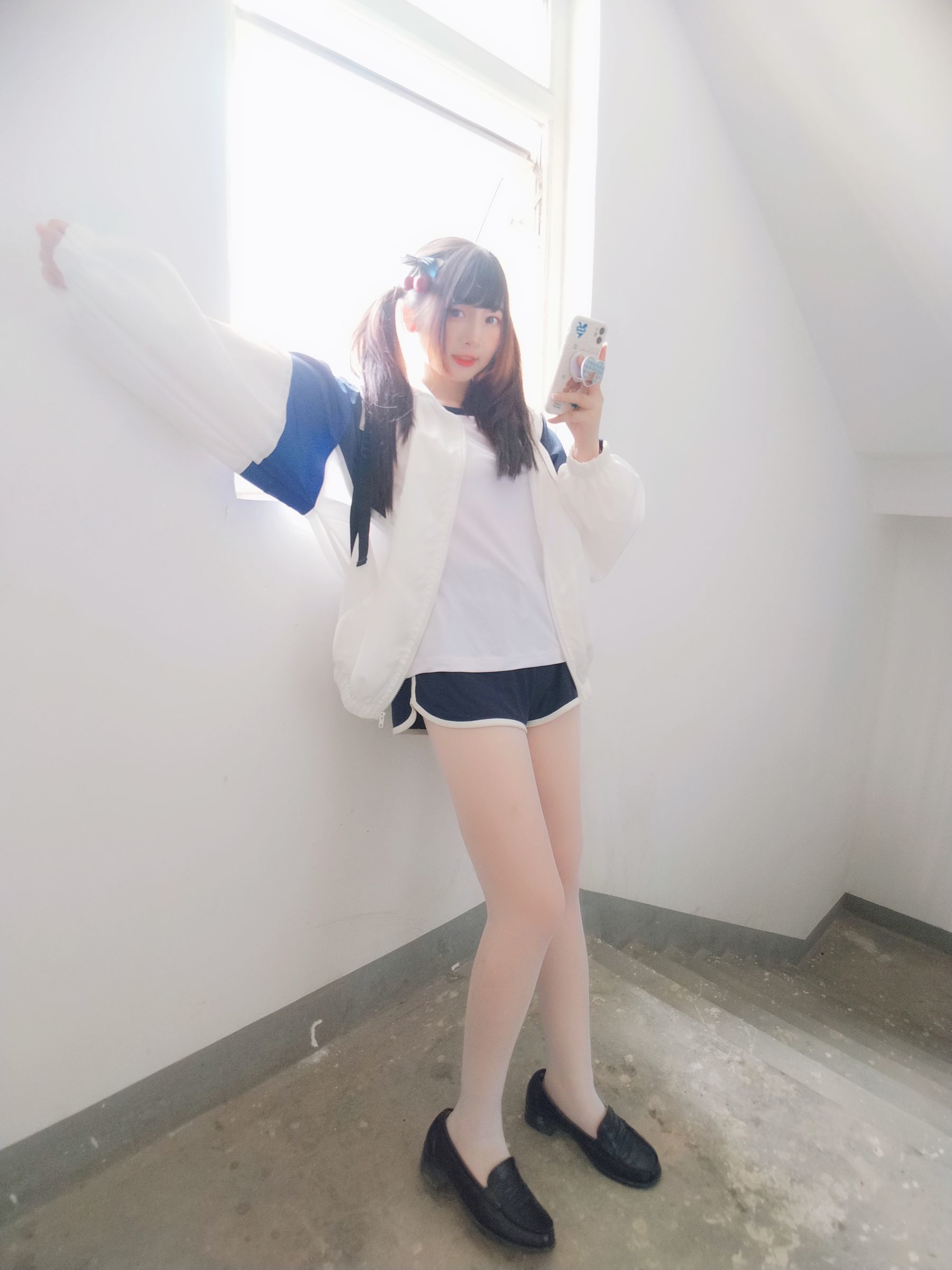 二次元美女古川kagura - 白丝体操运动服-图14