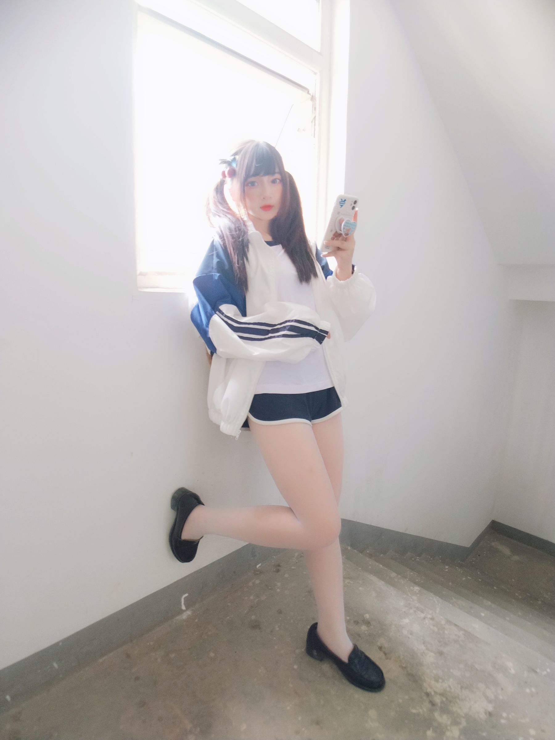 二次元美女古川kagura - 白丝体操运动服-图15