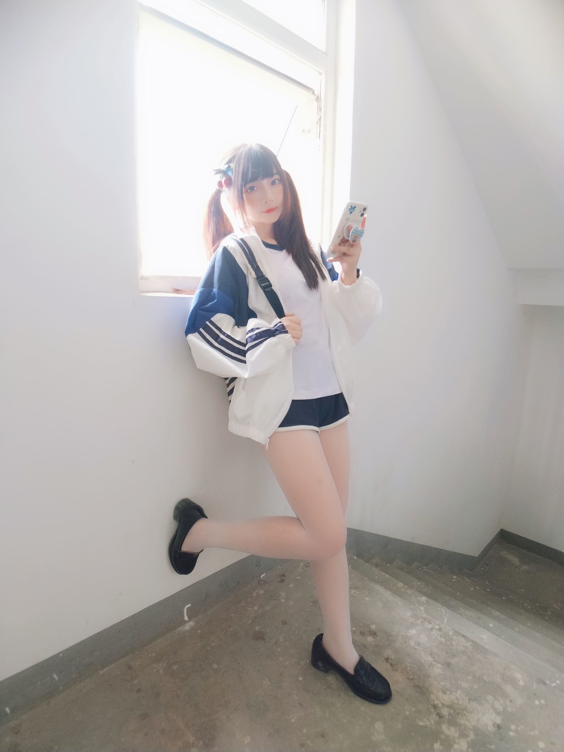 二次元美女古川kagura - 白丝体操运动服-图16
