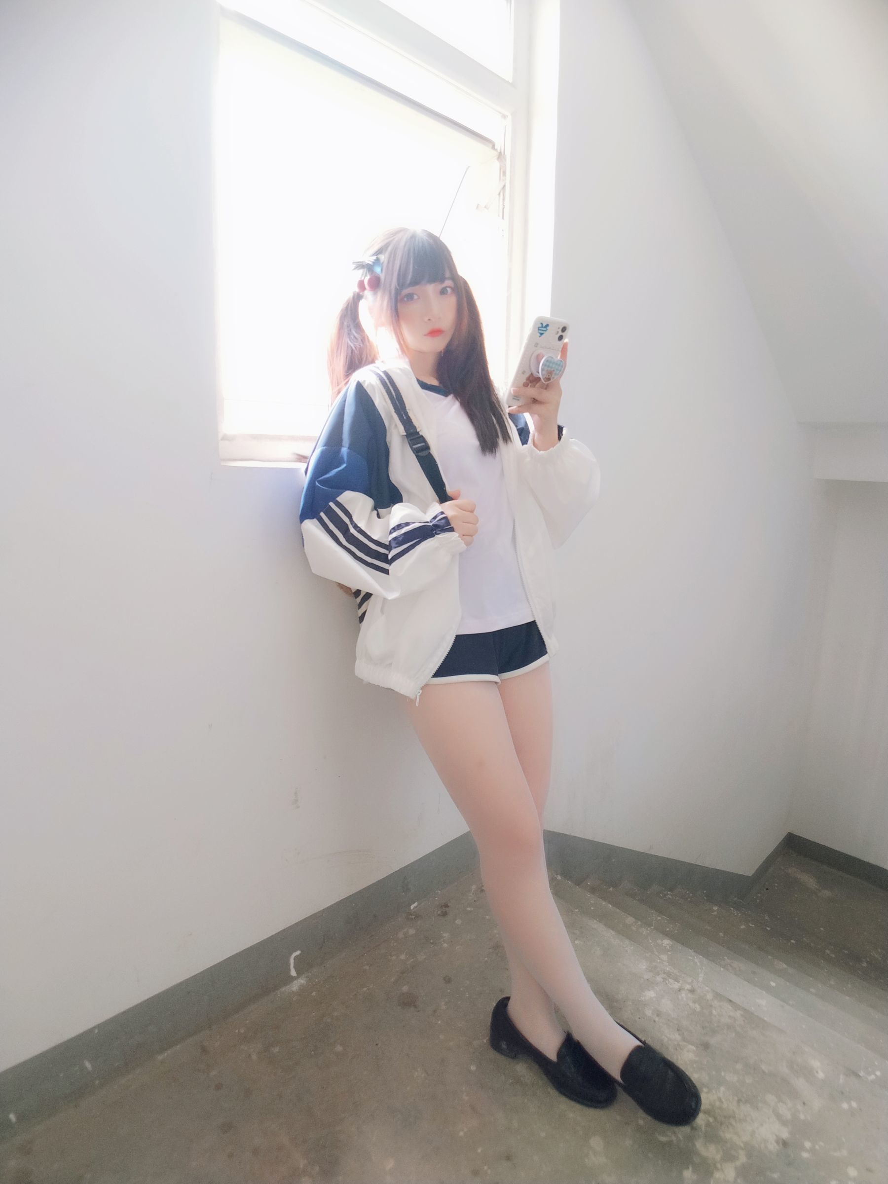 二次元美女古川kagura - 白丝体操运动服-图17