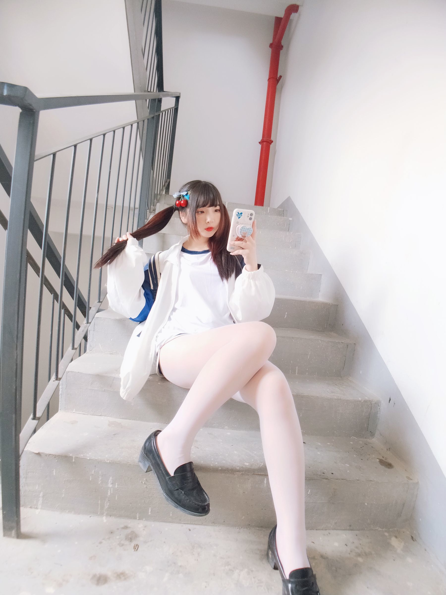 二次元美女古川kagura - 白丝体操运动服-图21