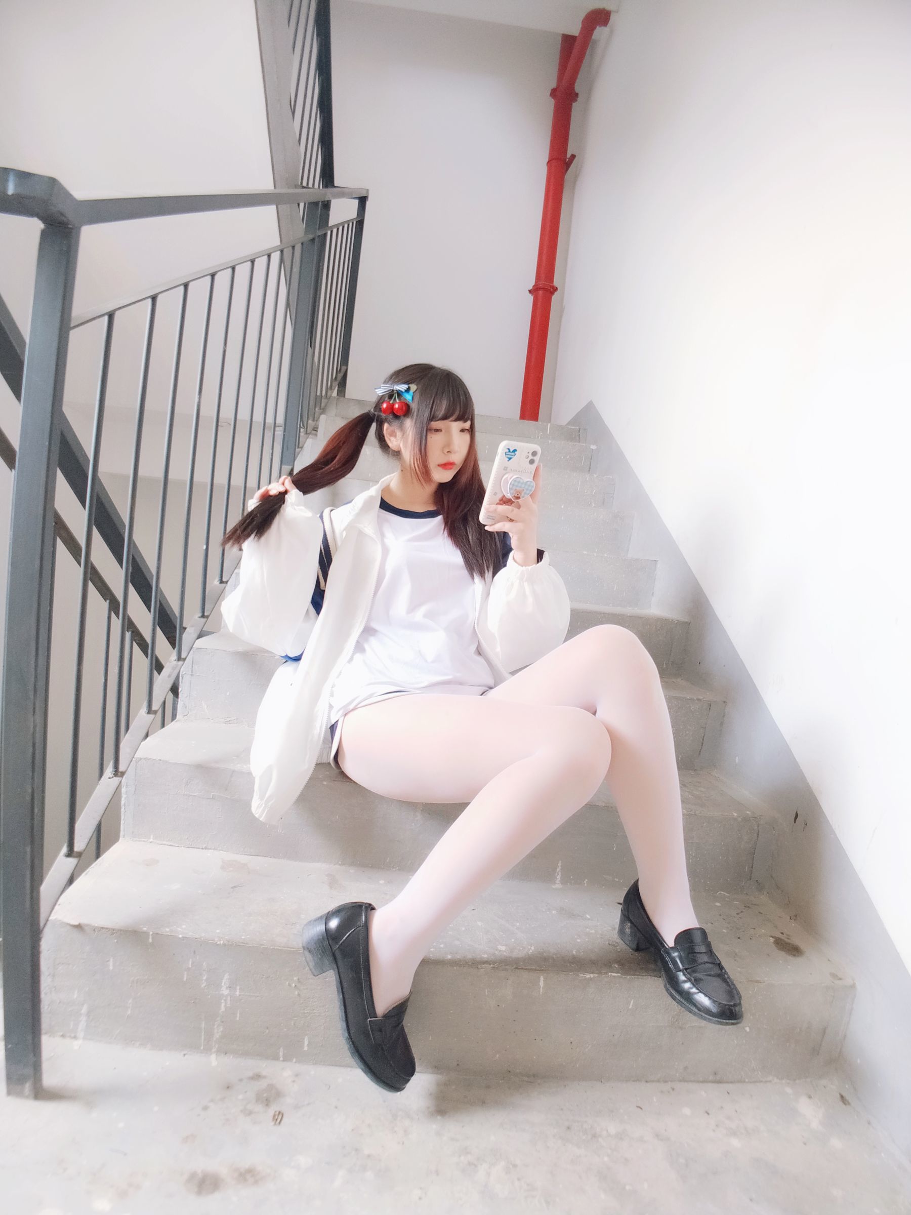 二次元美女古川kagura - 白丝体操运动服-图22