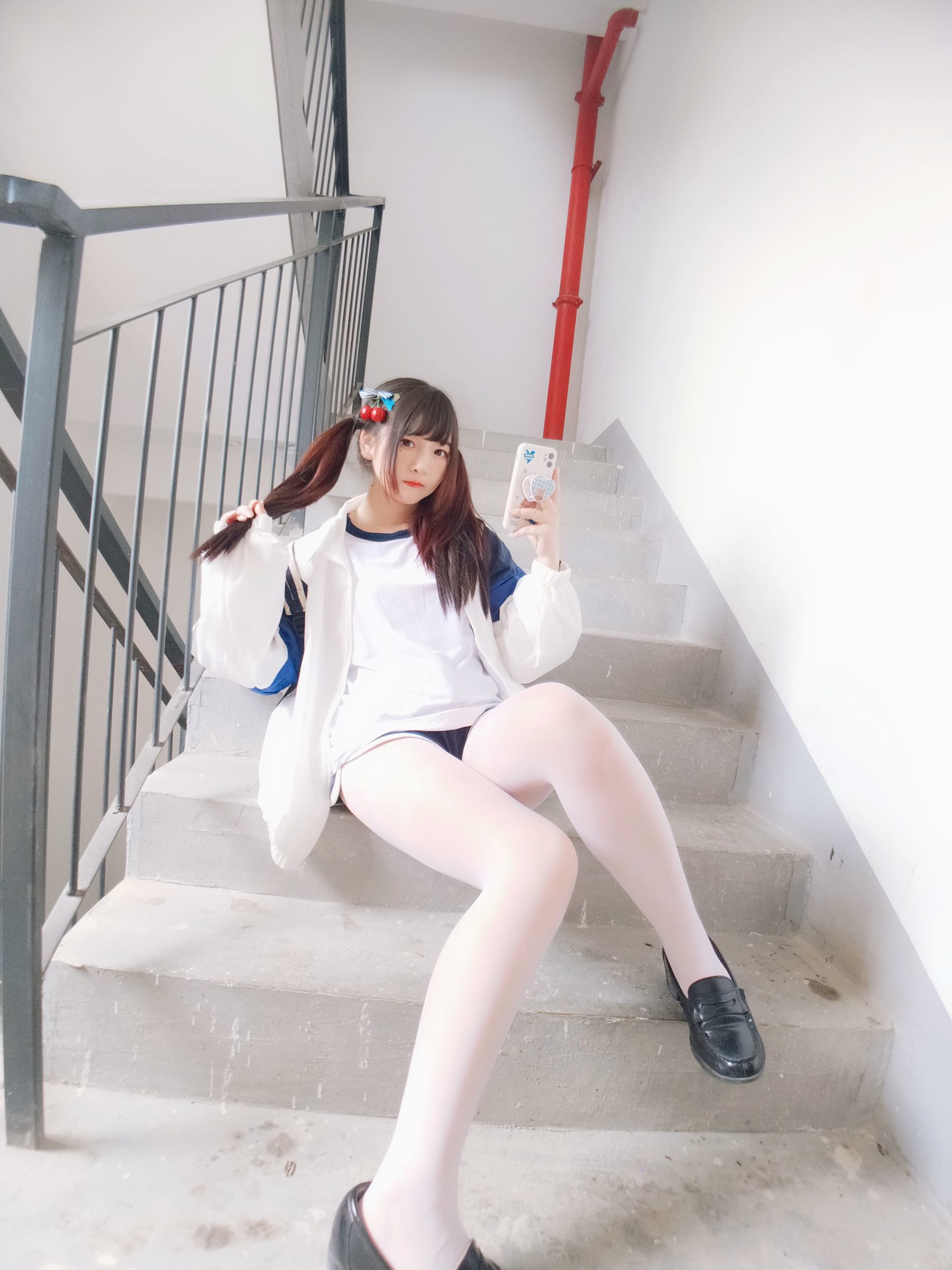 二次元美女古川kagura - 白丝体操运动服-图23