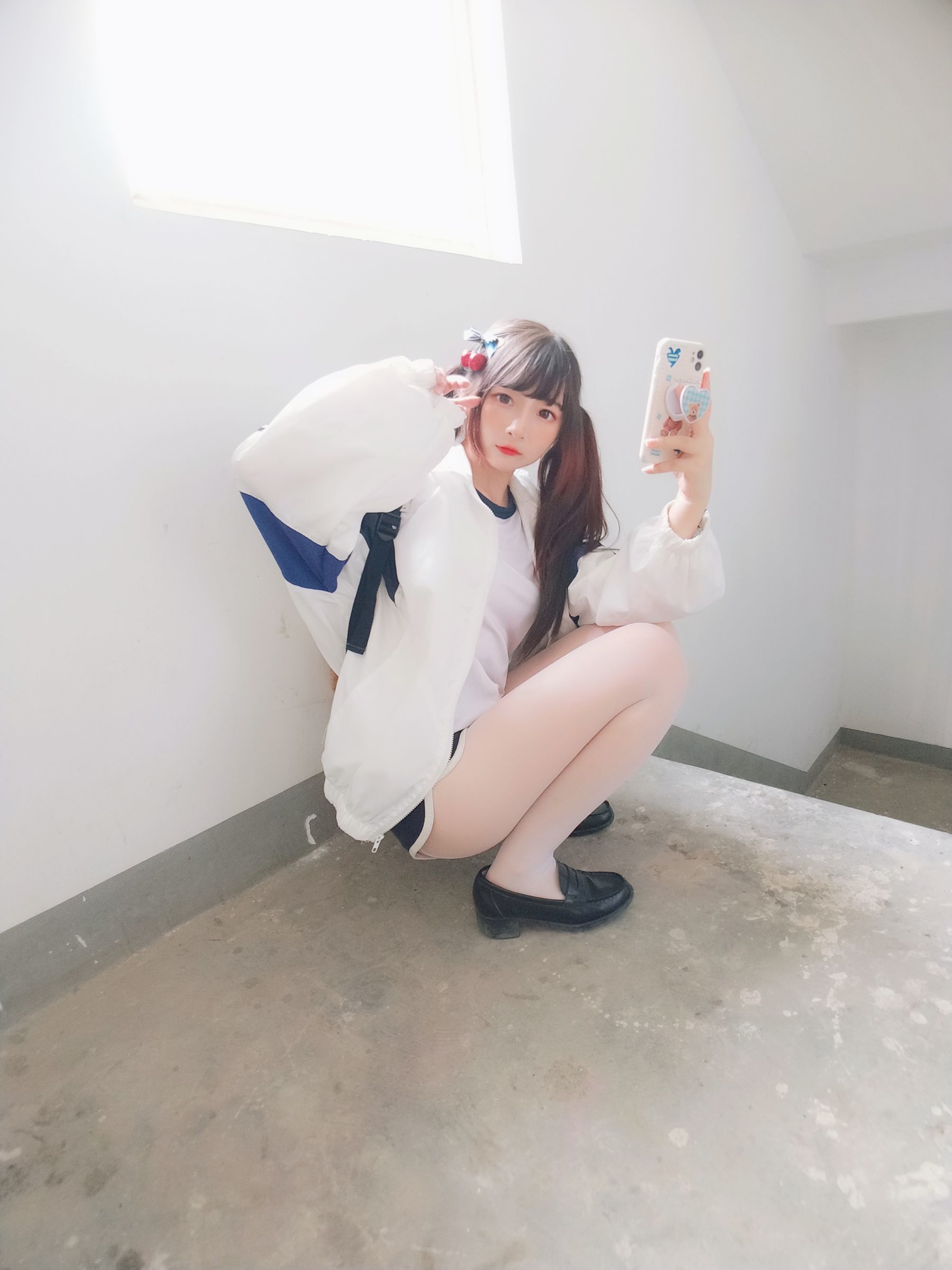二次元美女古川kagura - 白丝体操运动服-图3